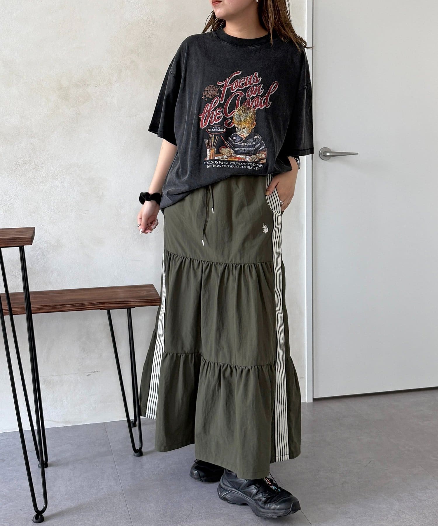 CPCM(シーピーシーエム) 【U.S. POLO ASSN. 】ティアードスカート