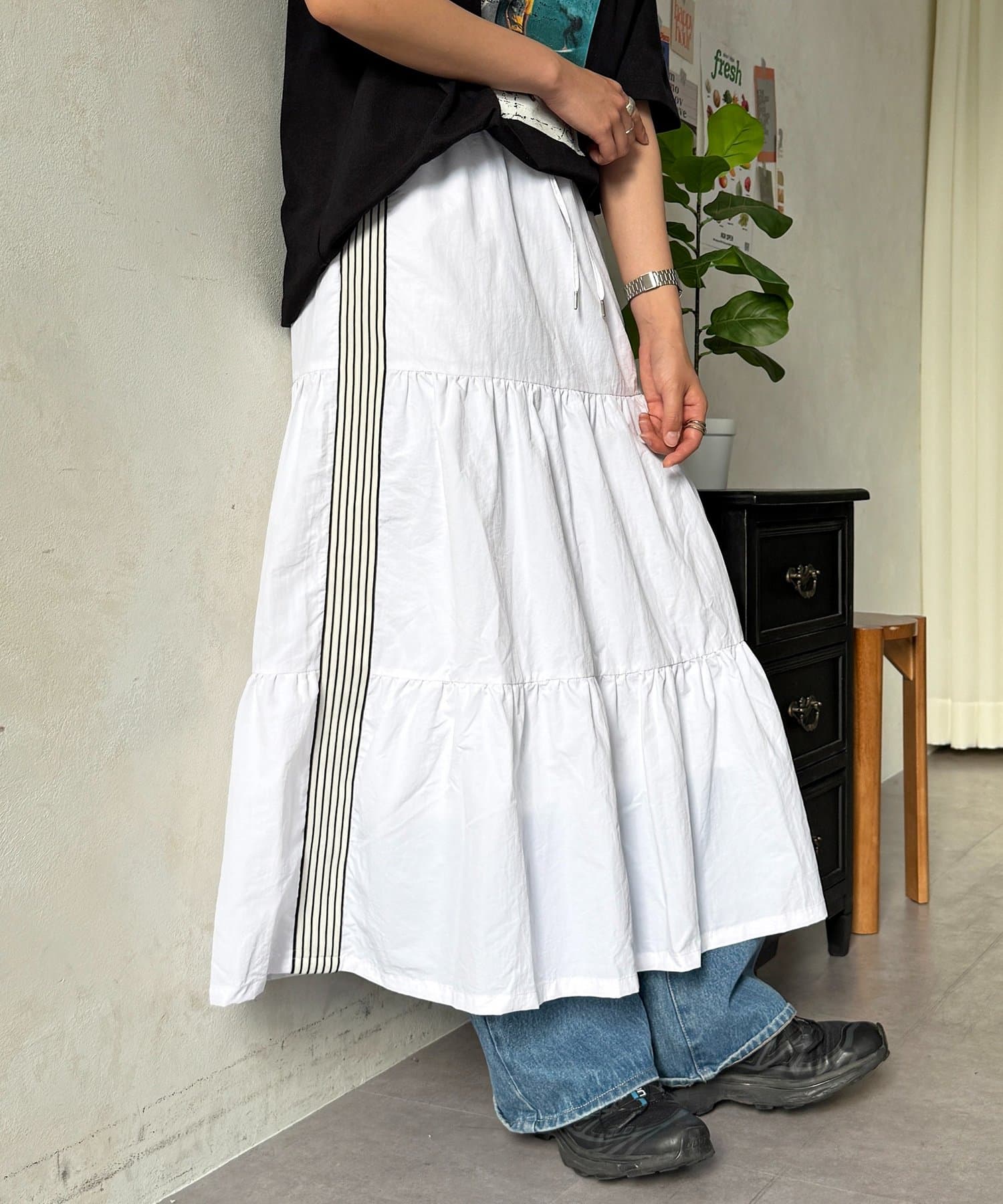 CPCM(シーピーシーエム) 【U.S. POLO ASSN. 】ティアードスカート