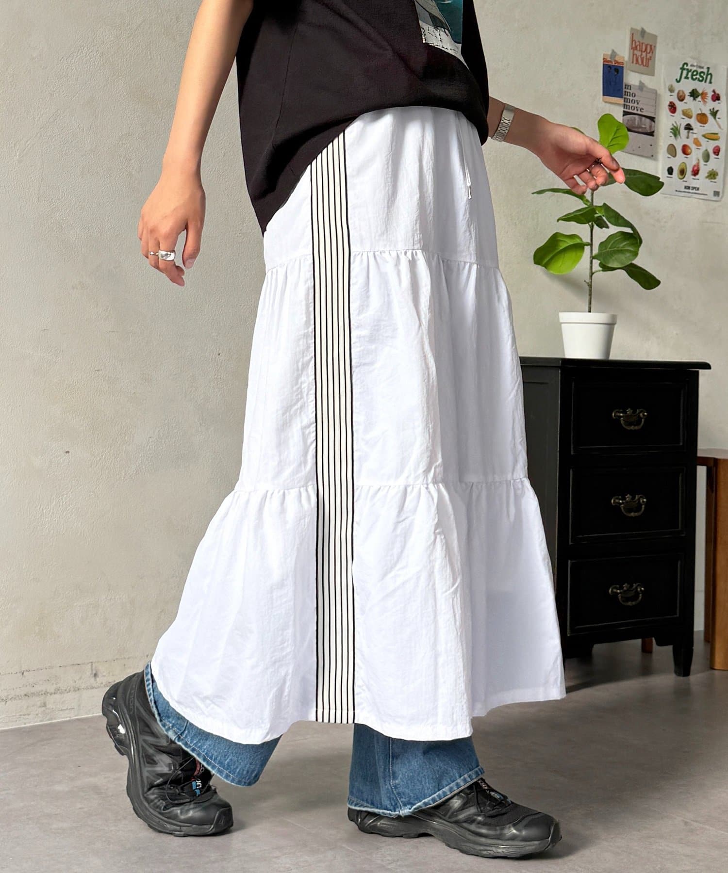 CPCM(シーピーシーエム) 【U.S. POLO ASSN. 】ティアードスカート