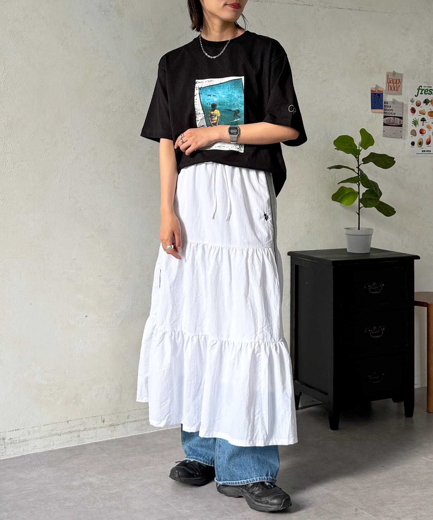 CPCM(シーピーシーエム) 【U.S. POLO ASSN. 】ティアードスカート