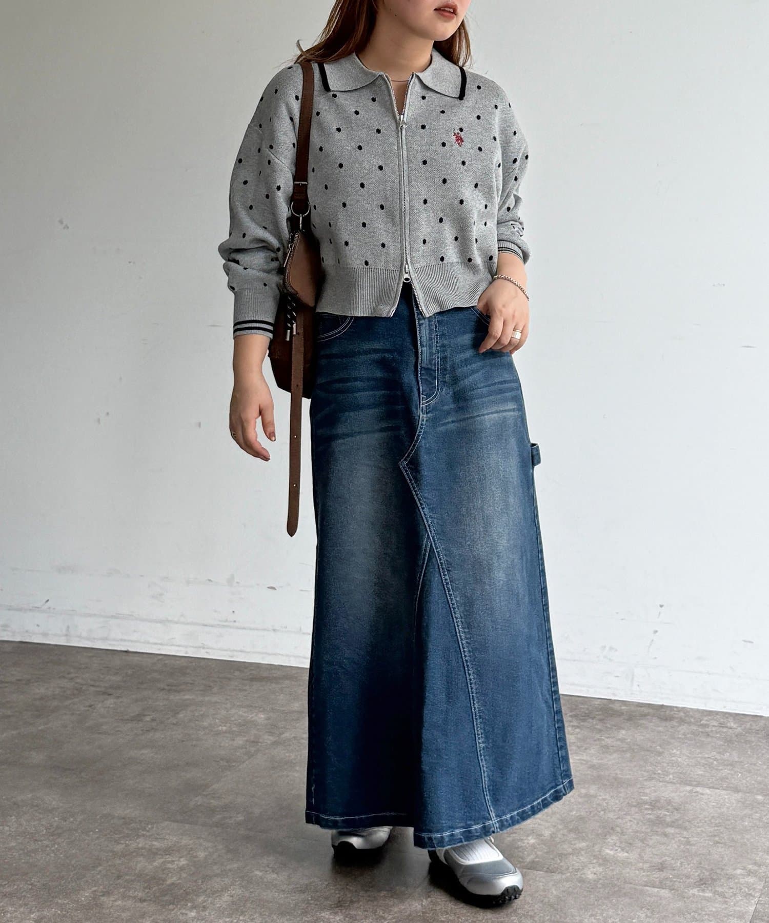 CPCM(シーピーシーエム) 【U.S. POLO ASSN.】襟付きジップカーディガン