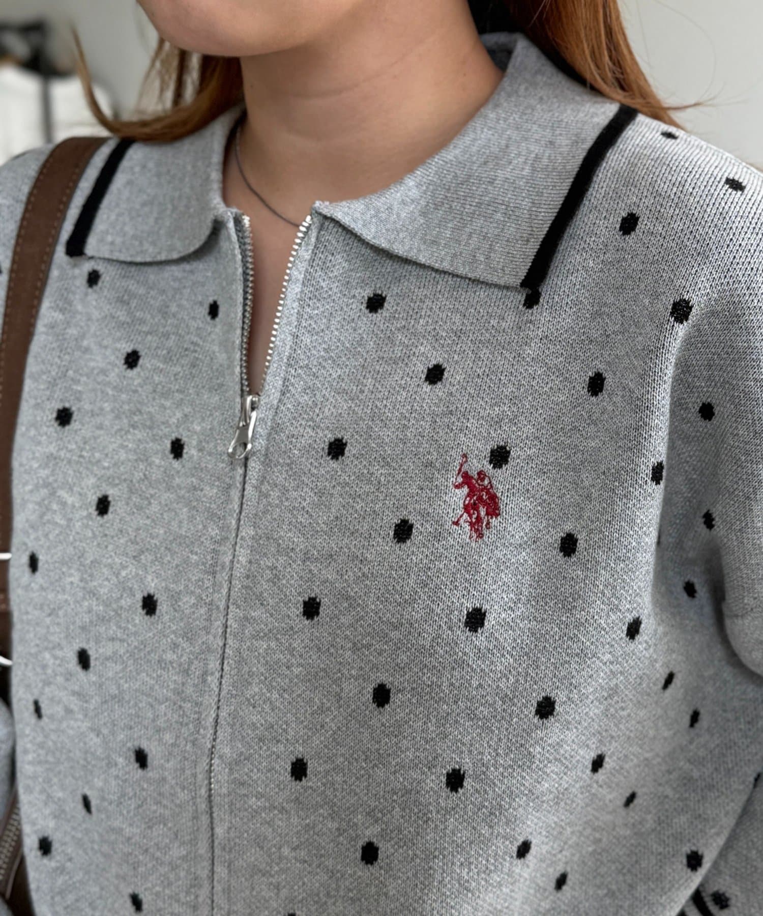 CPCM(シーピーシーエム) 【U.S. POLO ASSN.】襟付きジップカーディガン