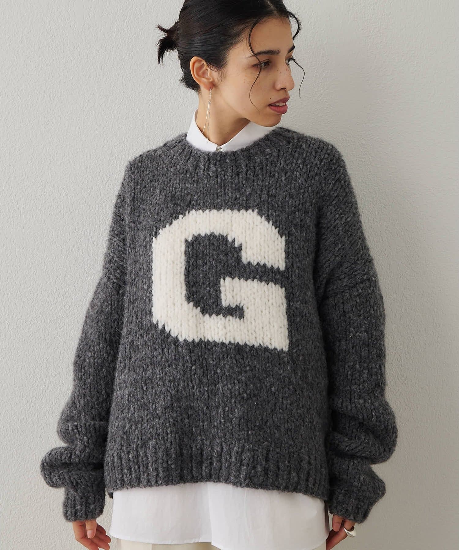 Whim Gazette(ウィム ガゼット) Gハンドニットプルオーバー