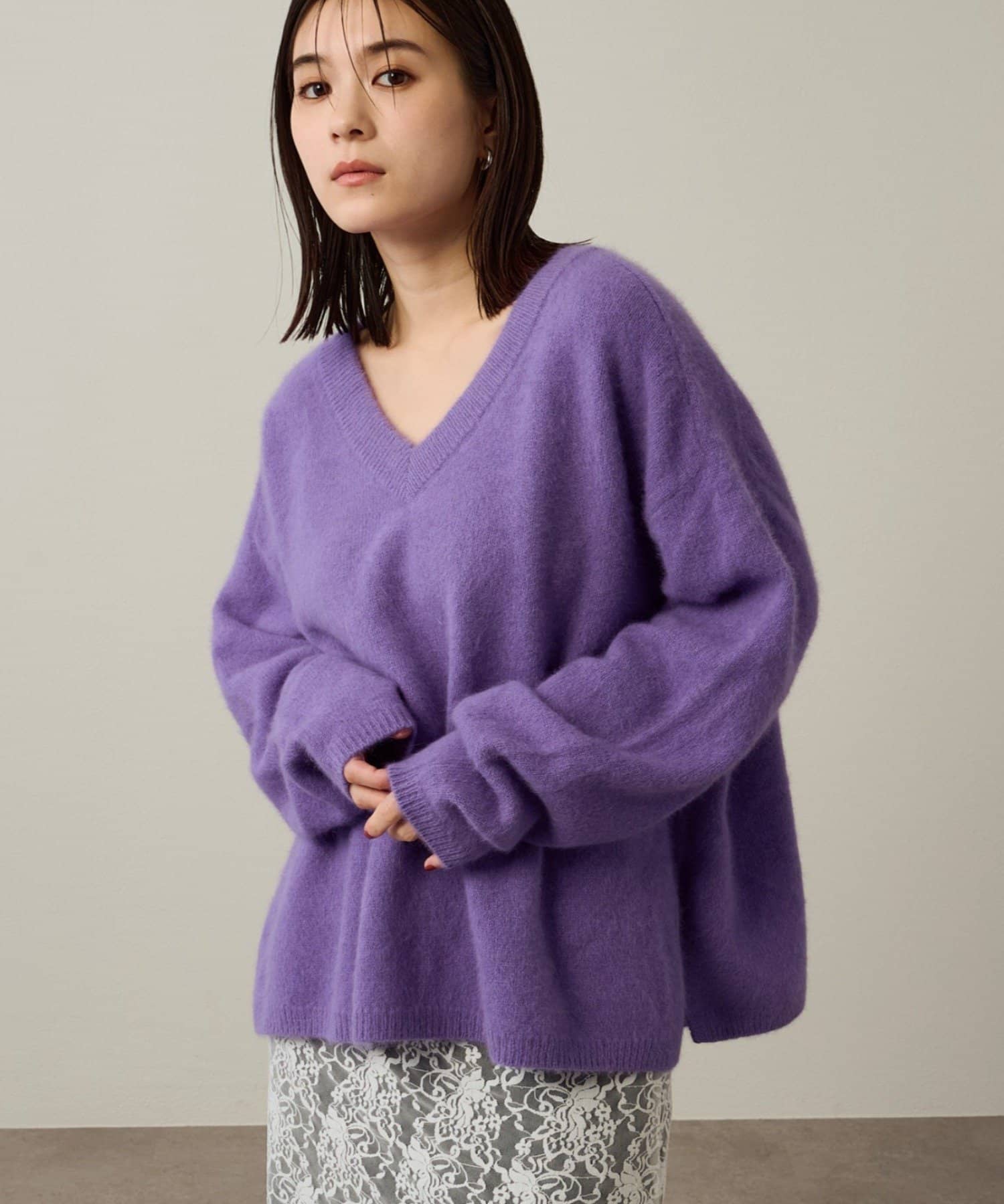 omekashi ファーカシミヤワイドニットプルオーバー omekashi ファーカシミヤワイドニットプルオーバー Omekashi