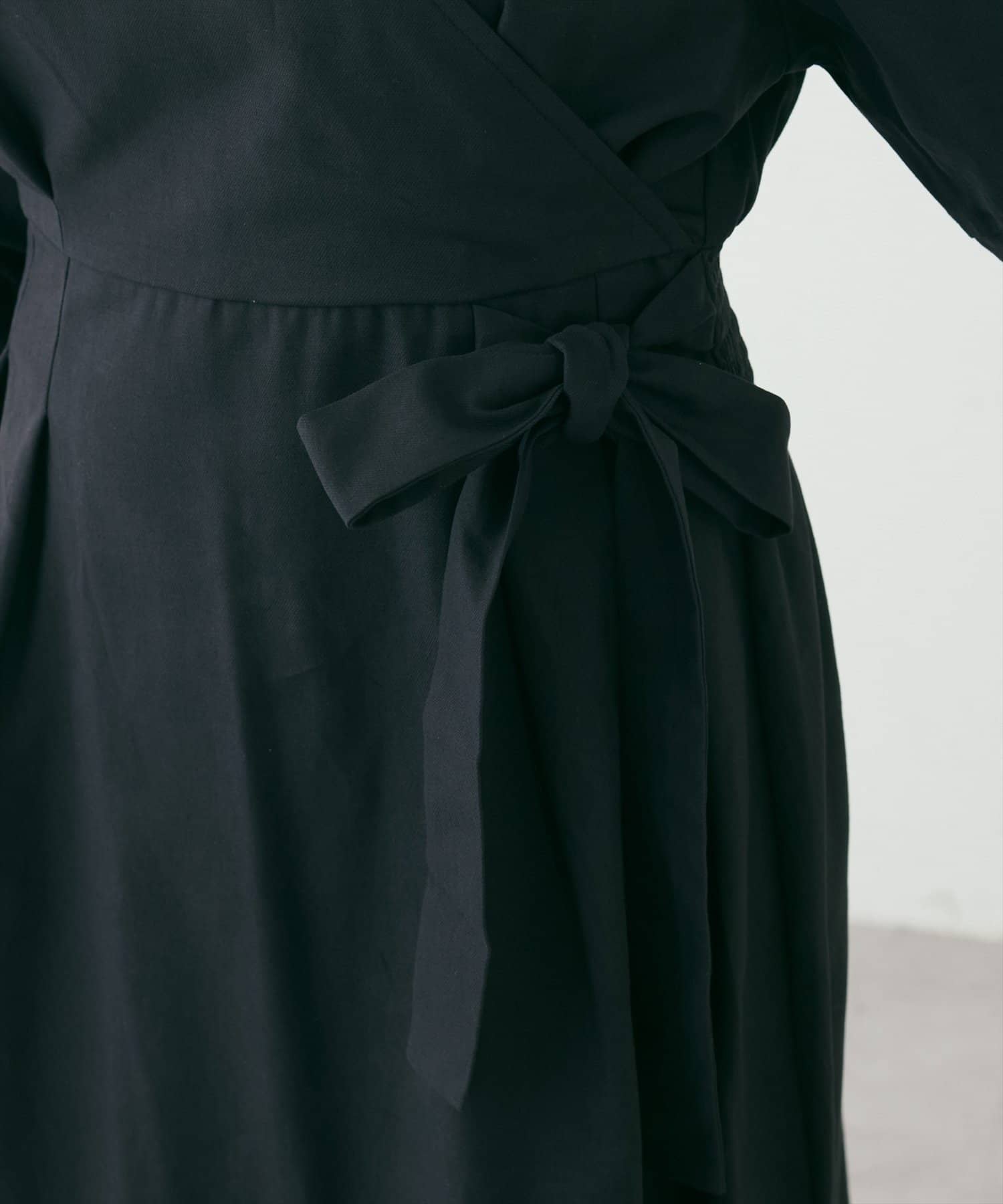 NICE CLAUP / OLIVE des OLIVE OUTLET(ナイスクラップ  / オリーブ デ オリーブ アウトレット) 【natural couture】カシュクールランタンワンピース