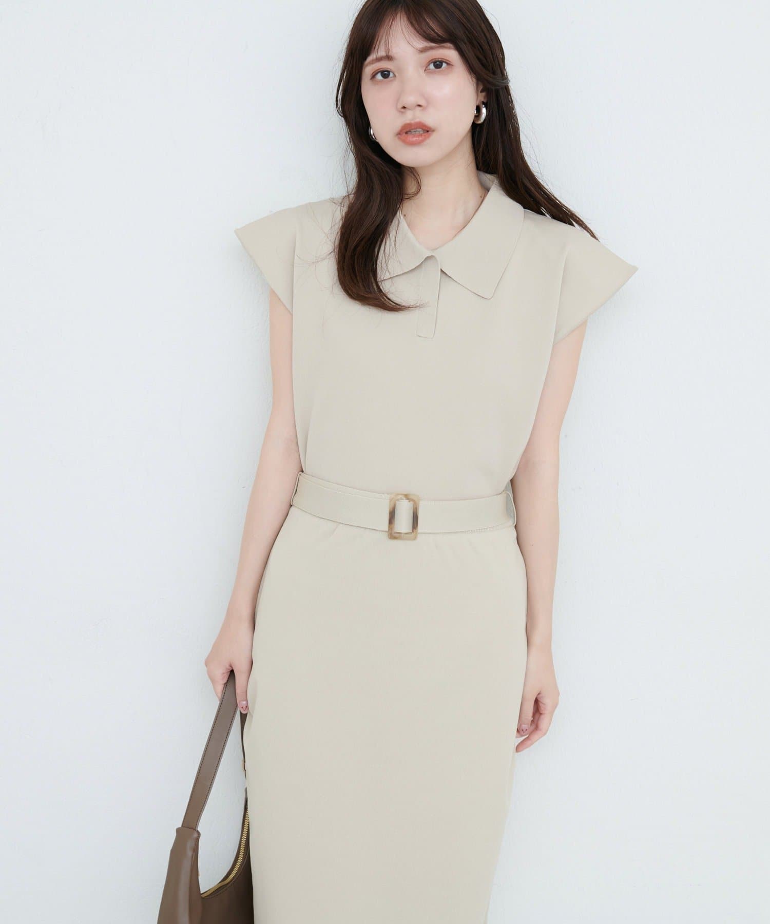 NICE CLAUP / OLIVE des OLIVE OUTLET(ナイスクラップ  / オリーブ デ オリーブ アウトレット) 【natural couture】セットアップ対応ニットポロトップス