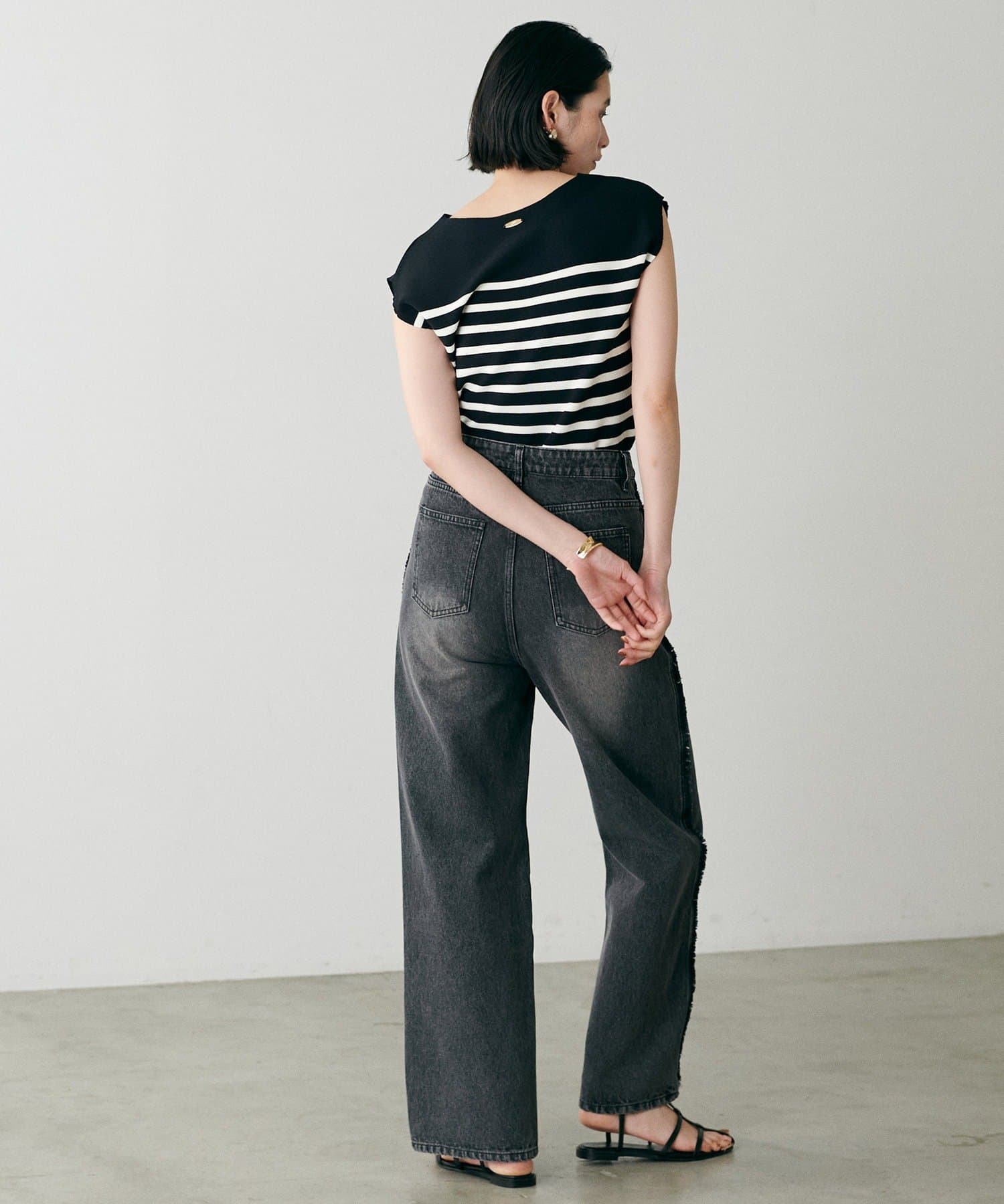 NICE CLAUP / OLIVE des OLIVE OUTLET(ナイスクラップ  / オリーブ デ オリーブ アウトレット) 【LARUTA】ノースリボートネックニット