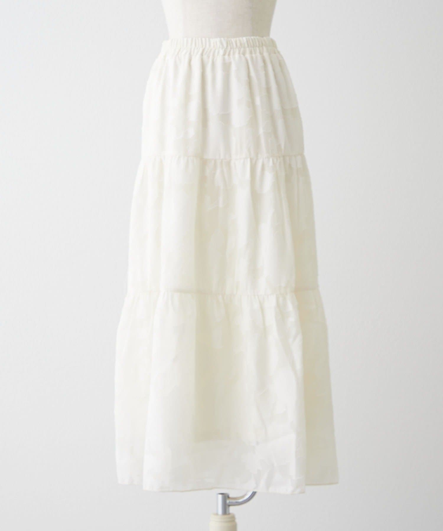 NICE CLAUP / OLIVE des OLIVE OUTLET(ナイスクラップ  / オリーブ デ オリーブ アウトレット) 【RMAF】花柄JQDティアードスカート
