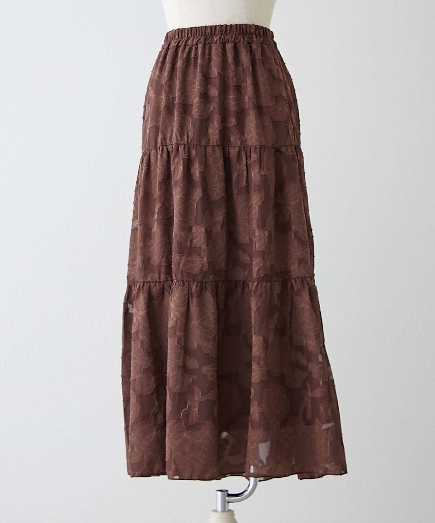 NICE CLAUP / OLIVE des OLIVE OUTLET(ナイスクラップ  / オリーブ デ オリーブ アウトレット) 【RMAF】花柄JQDティアードスカート
