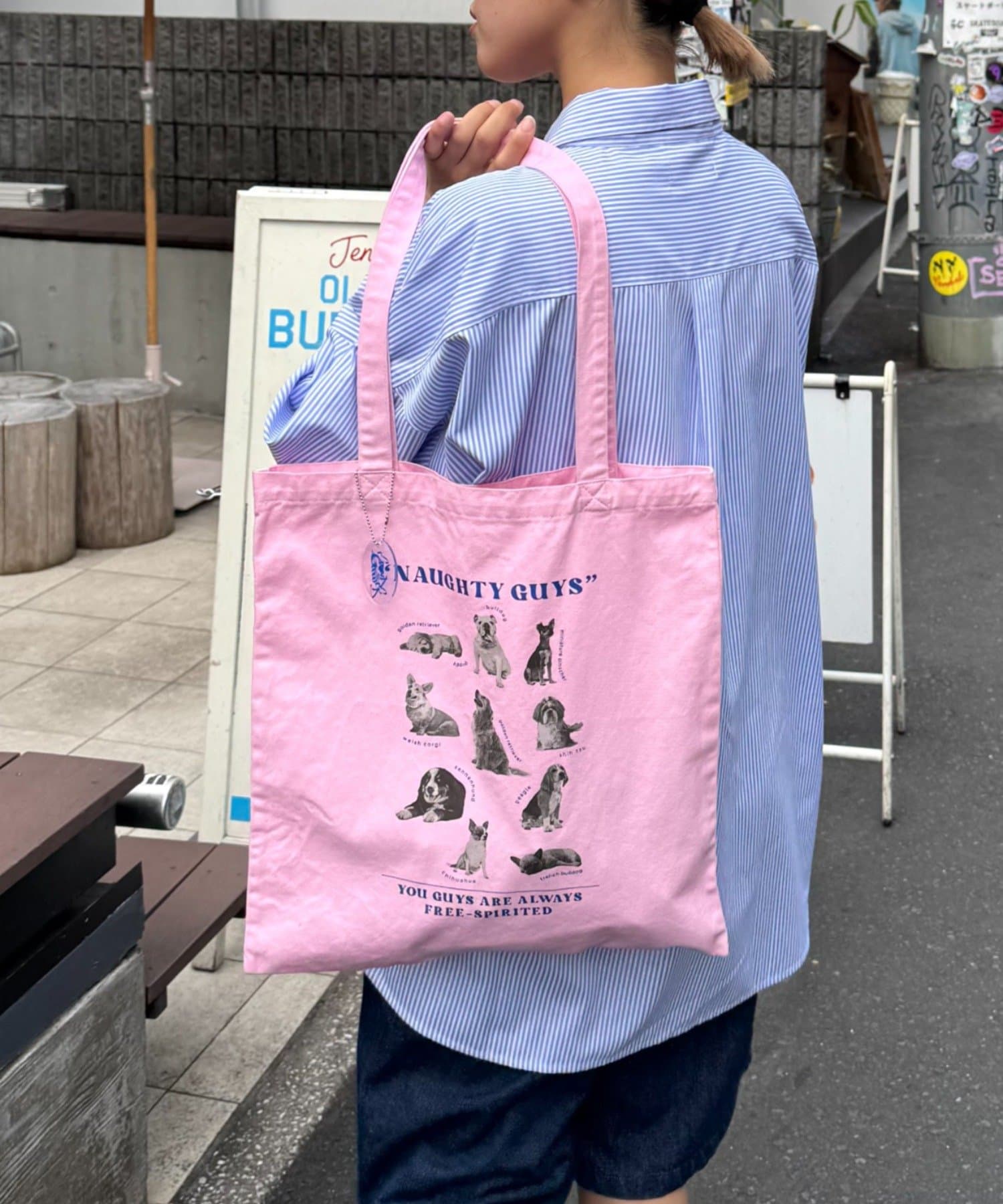 CIAOPANIC TYPY(チャオパニックティピー) 【SOUNDSGOOOOD】犬プリントチャーム付きトートバッグ