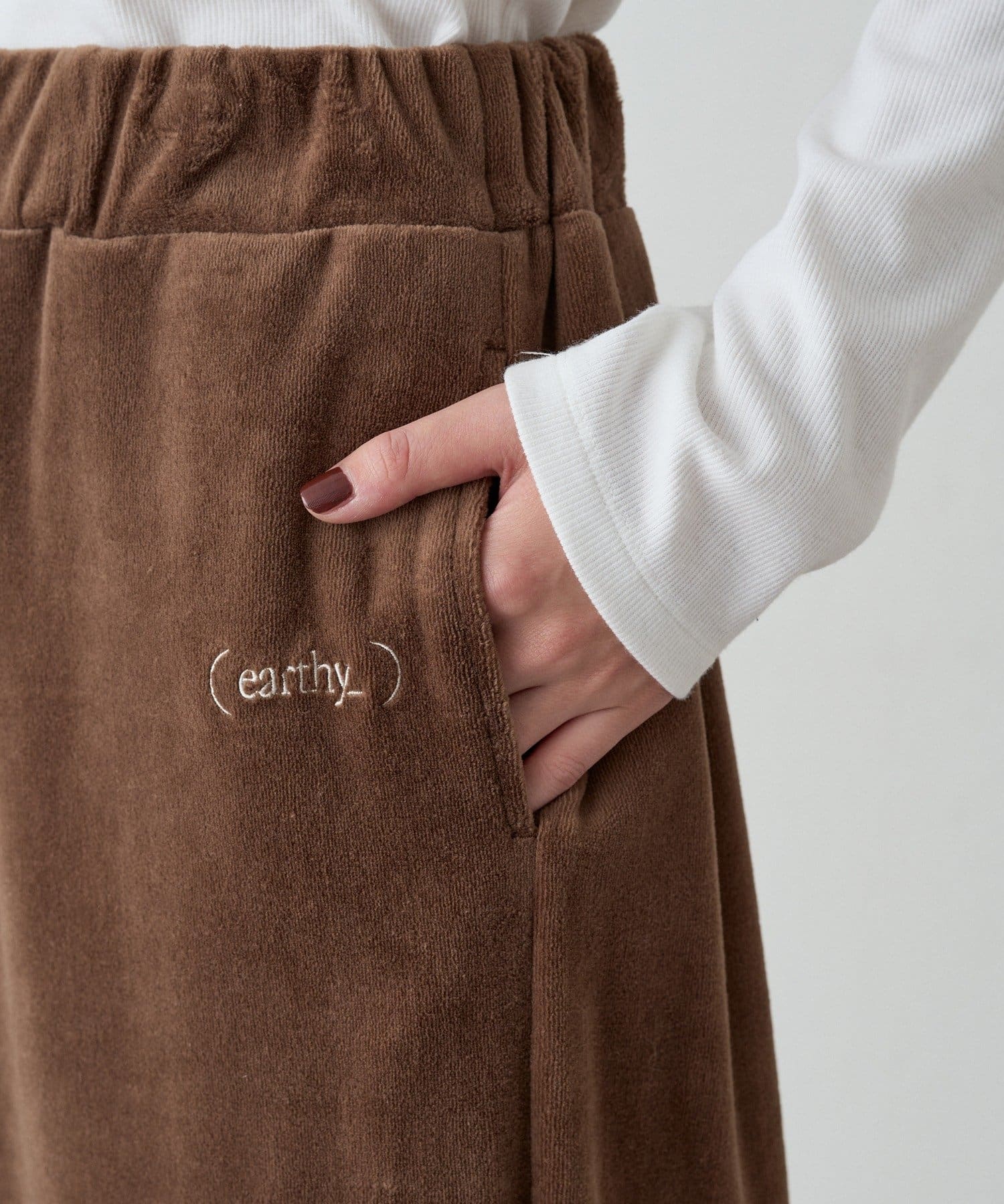 earthy_(アーシー) コットンベロアイージーワイドパンツ