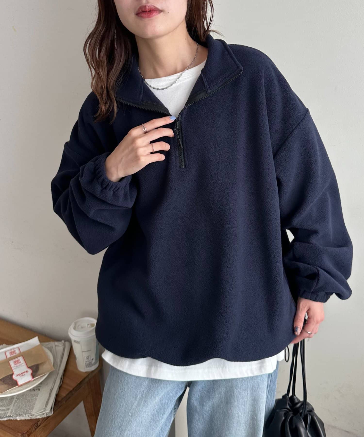 DISCOAT(ディスコート) 【ユニセックス】フリースハーフジップ