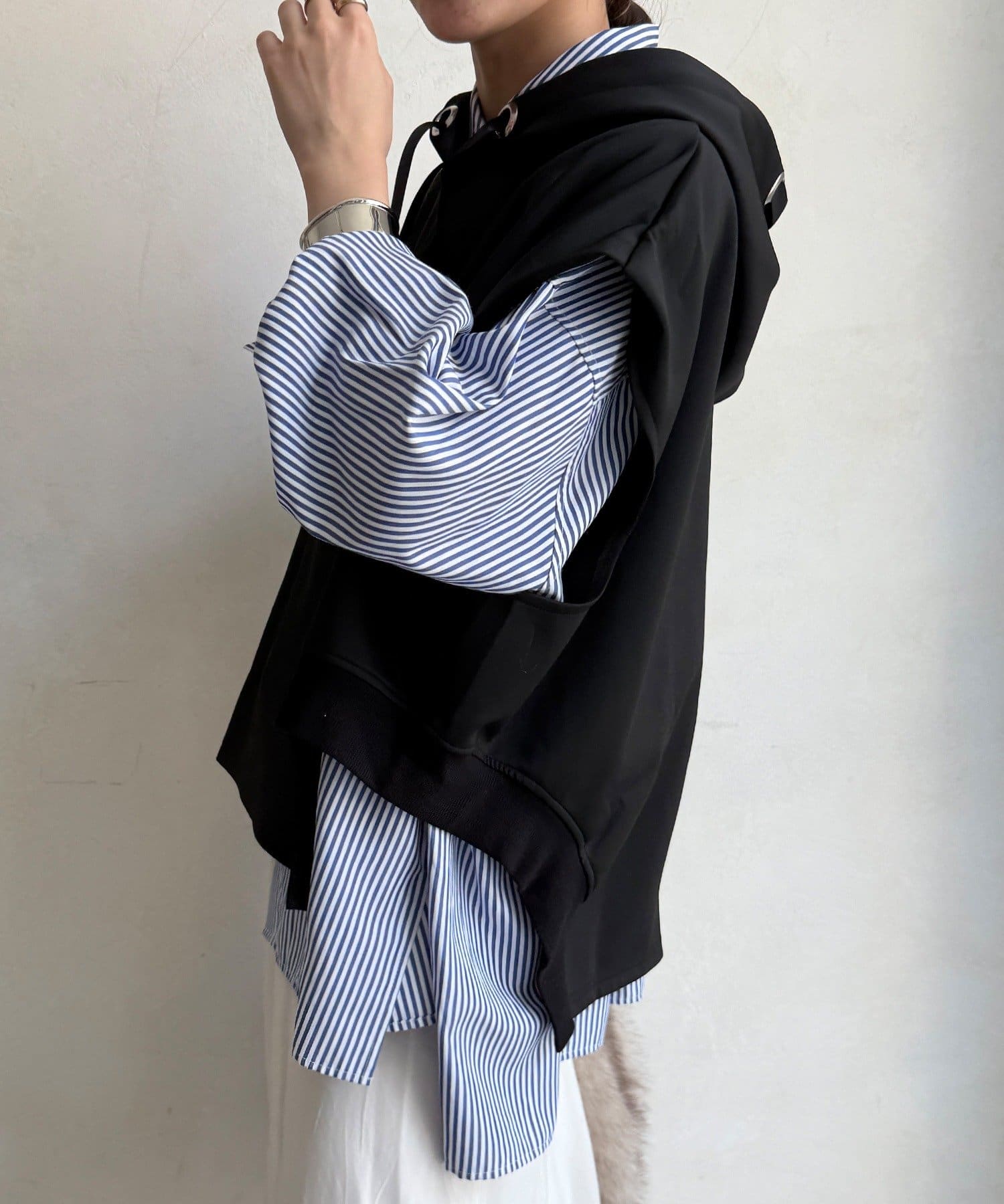 DOUDOU(ドゥドゥ) 【WEB限定】ジャージーフーディープルオーバー