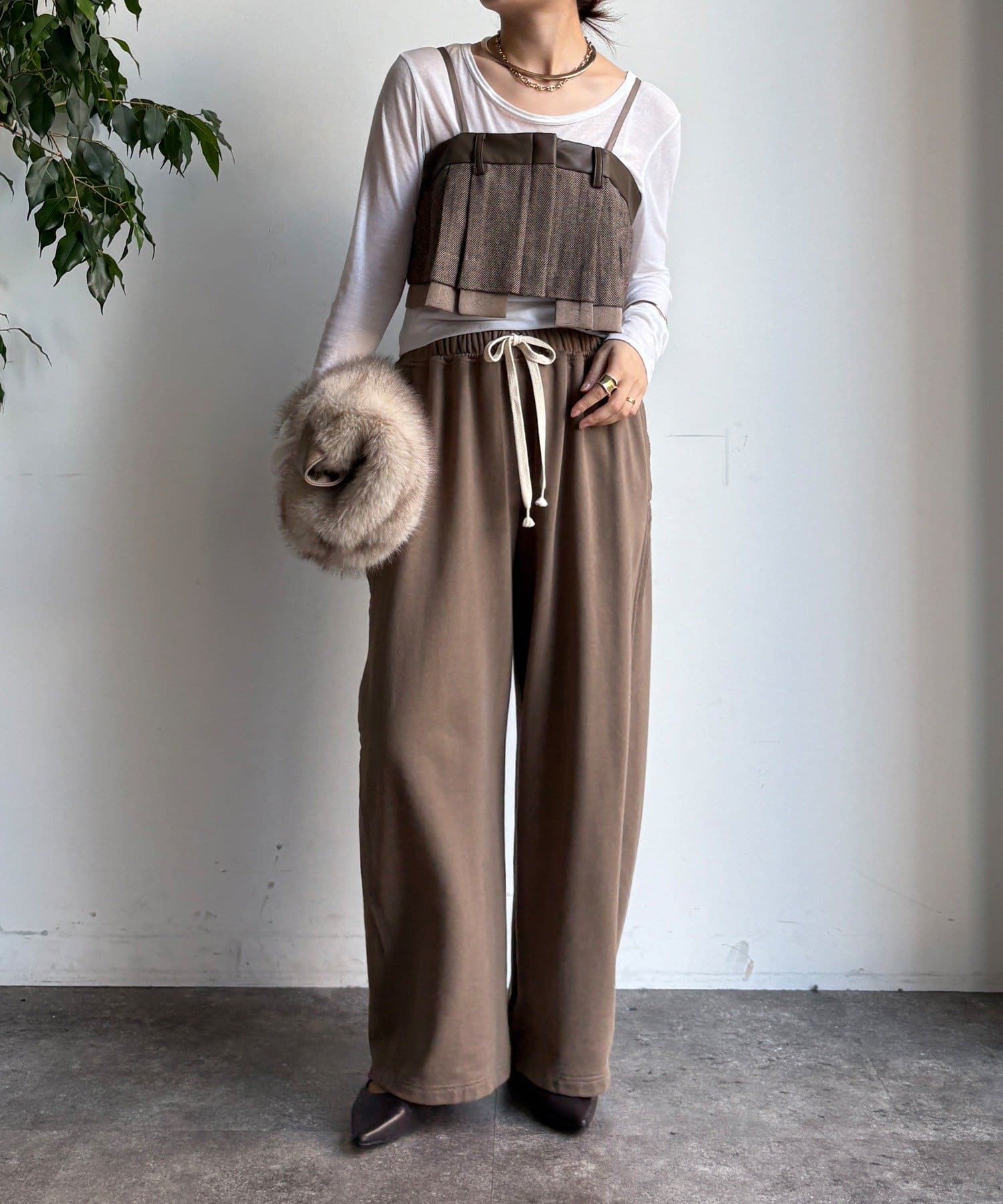 WEB限定】フェイクレザー切替ビスチェ | DOUDOU(ドゥドゥ