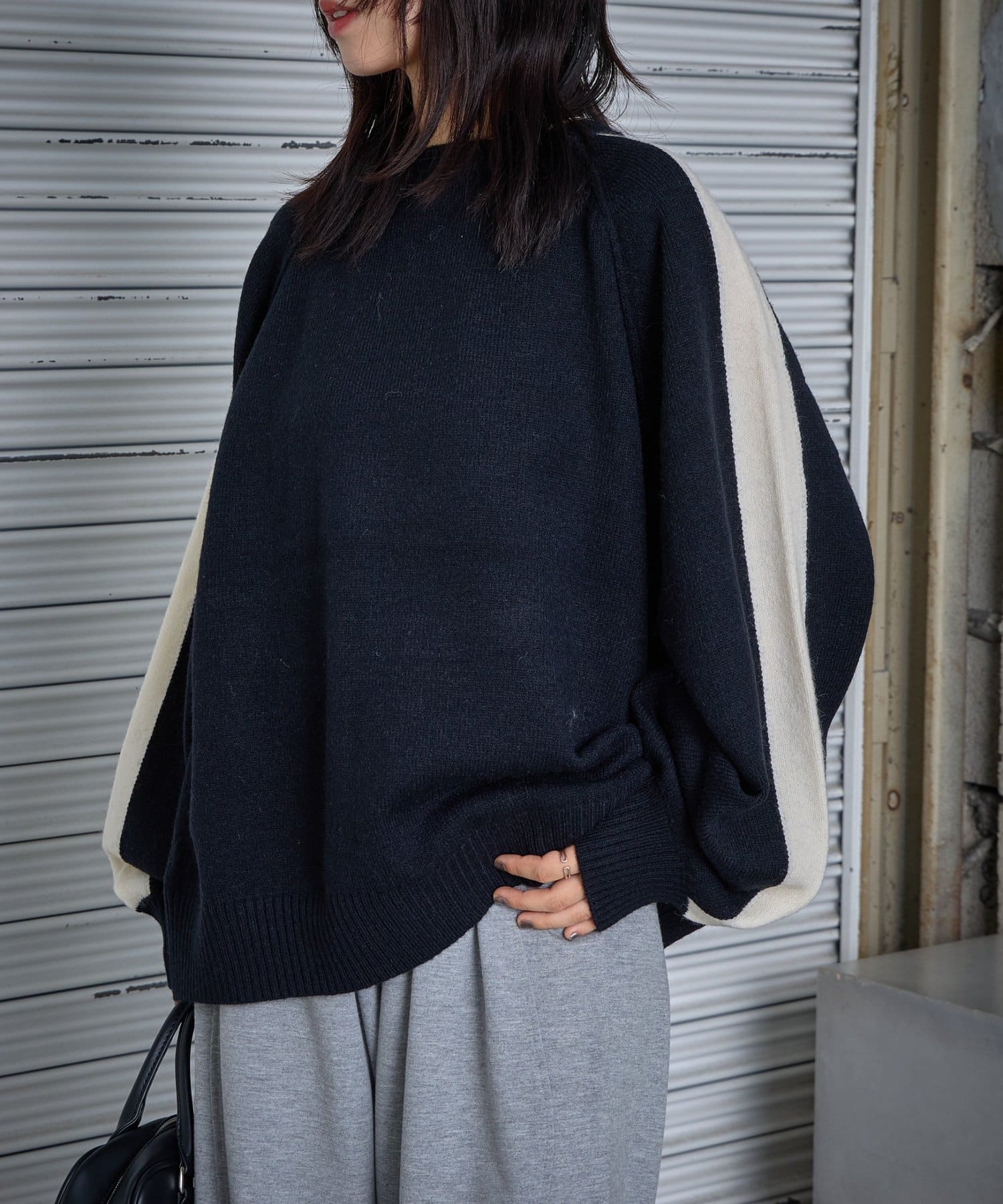 -goocy-(グーシー) カシミヤタッチ配色プルオーバー