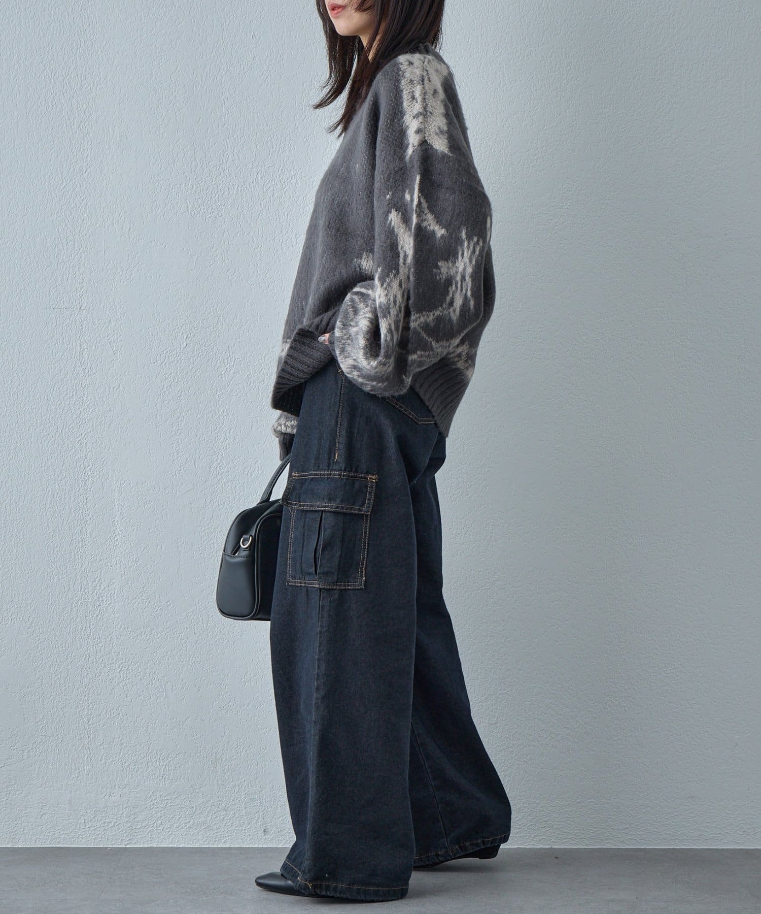 -goocy-(グーシー) ニュアンス柄強起毛加工プルオーバー