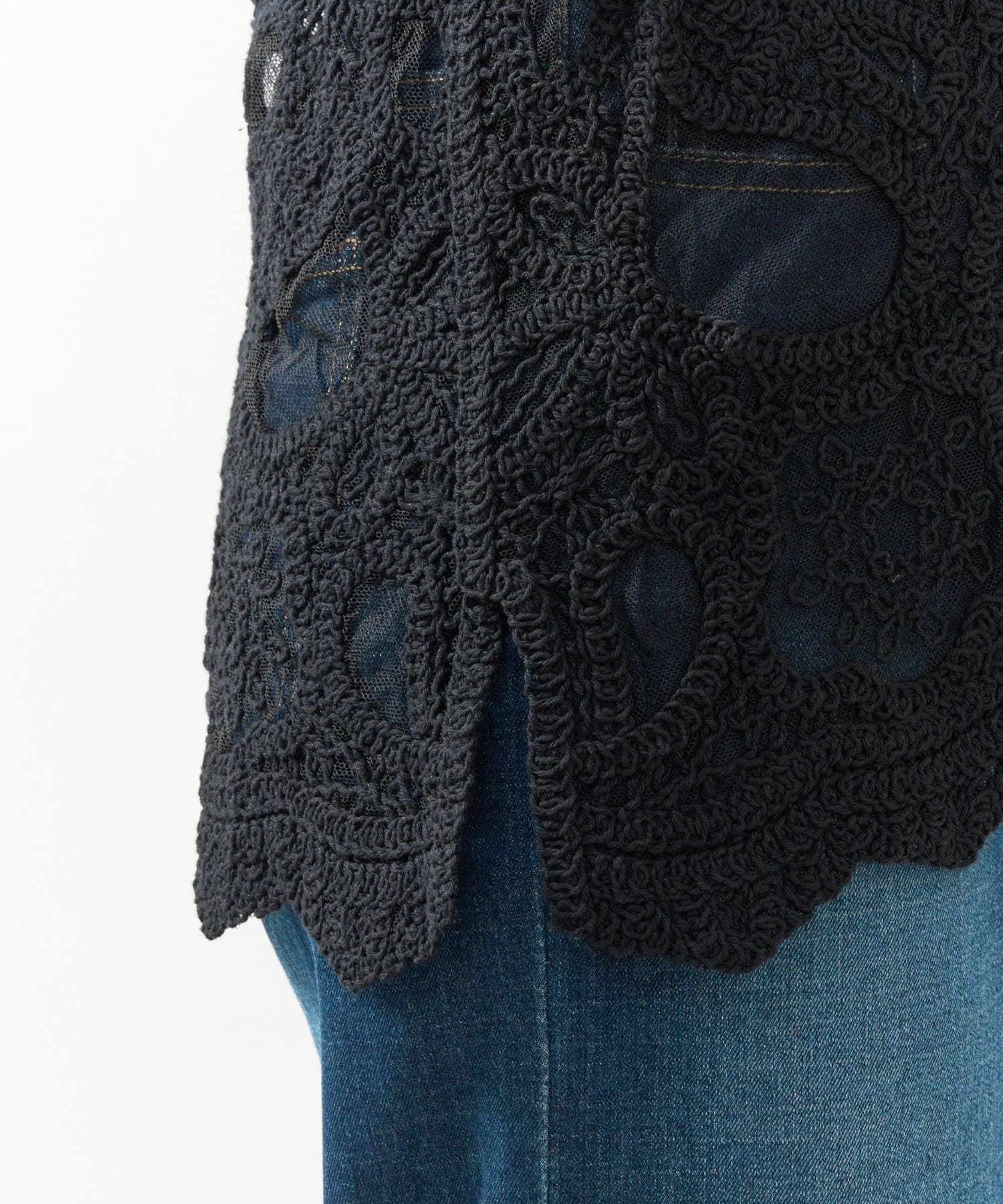 un dix cors(アンディコール) 《大人フェミニンなムード漂う》刺繍ラッセルレースジレ