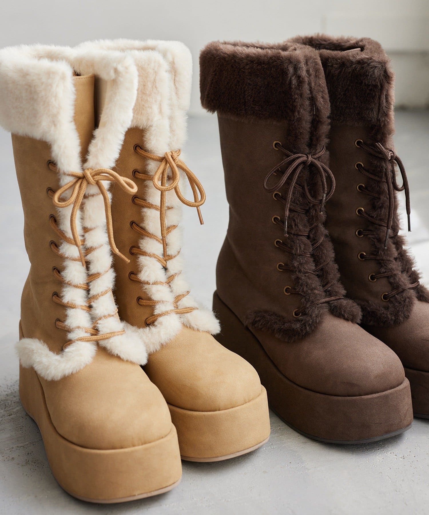 one after another NICE CLAUP(ワンアフターアナザー ナイスクラップ) マイナス３キロレースアップムートンブーツ