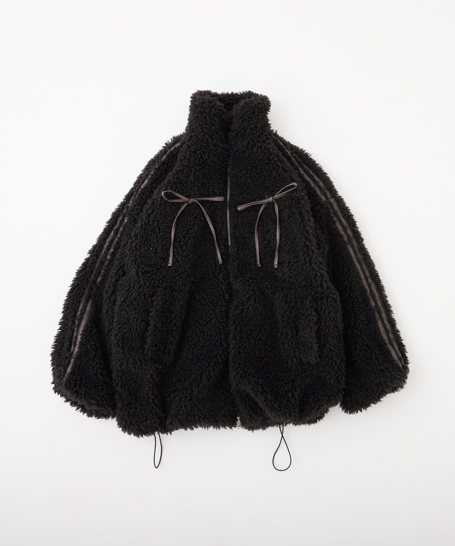 one after another NICE CLAUP(ワンアフターアナザー ナイスクラップ) 【リバイバル】リボンボアブルゾン/リボン取り外し可能