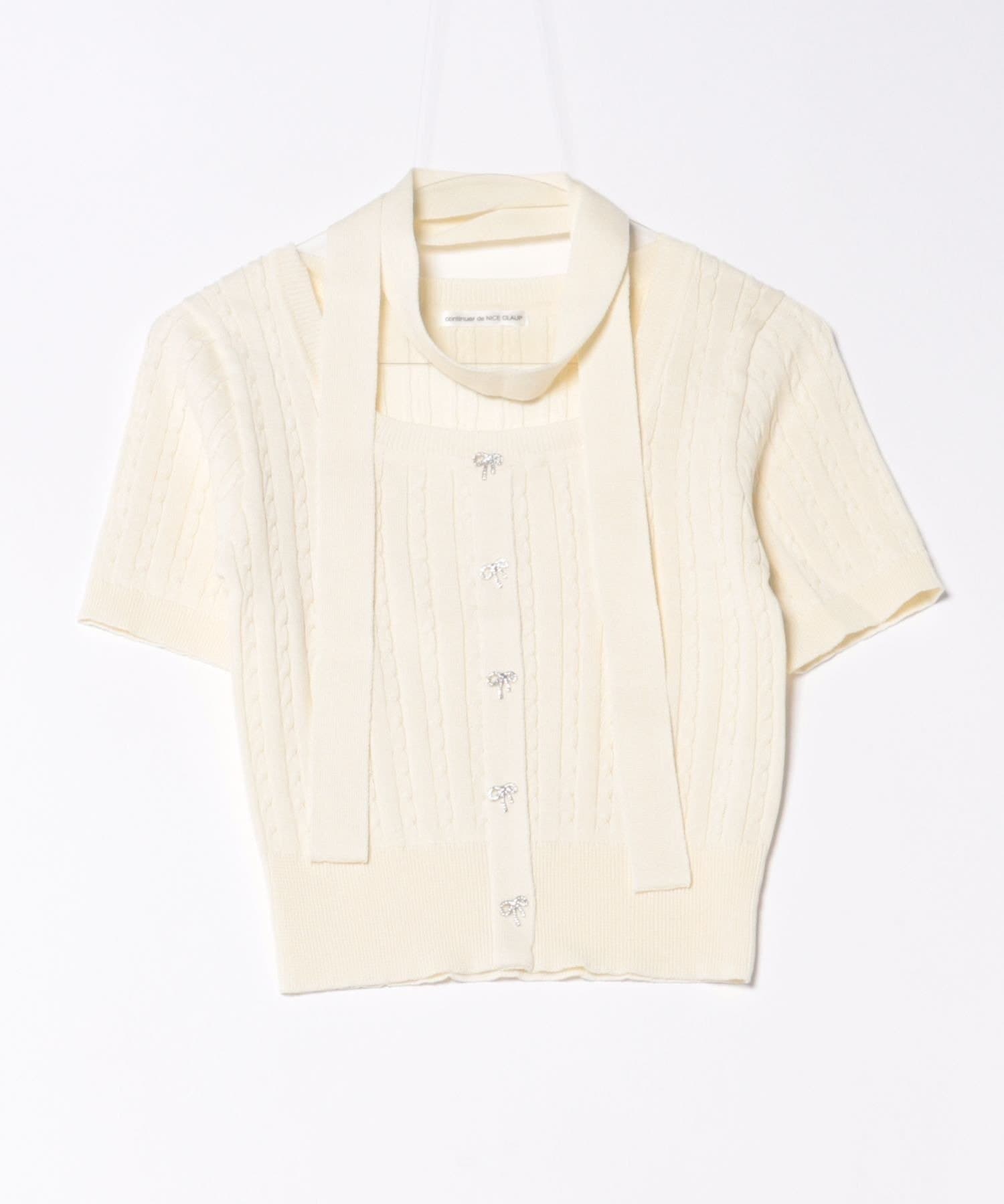 NICE CLAUP / OLIVE des OLIVE OUTLET(ナイスクラップ  / オリーブ デ オリーブ アウトレット) 【RMAF】チョーカー付ベビーケーブルプルオーバー