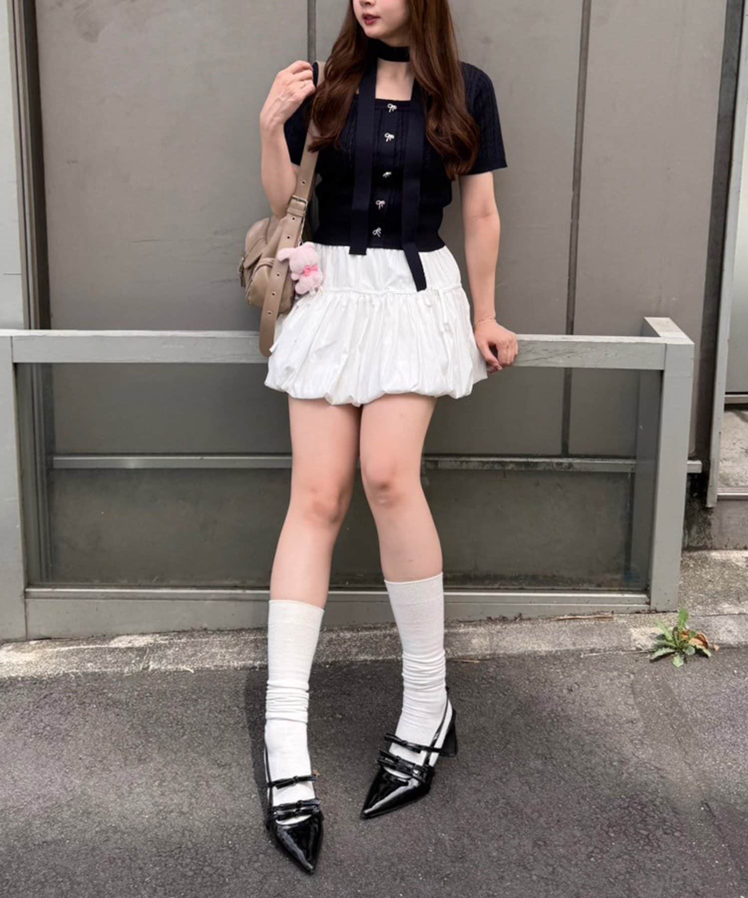 NICE CLAUP / OLIVE des OLIVE OUTLET(ナイスクラップ  / オリーブ デ オリーブ アウトレット) 【RMAF】チョーカー付ベビーケーブルプルオーバー