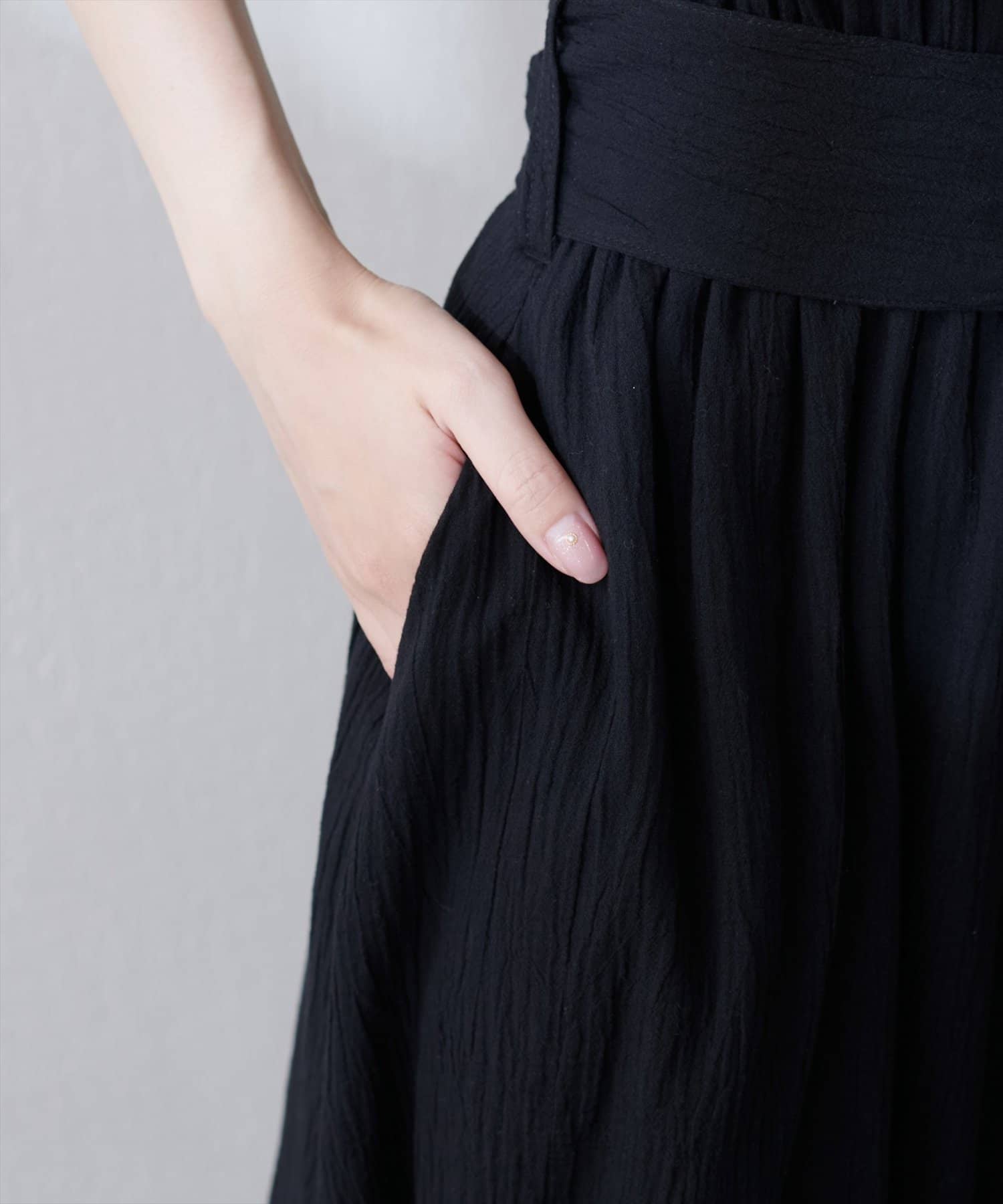 natural couture(ナチュラルクチュール) 【WEB限定】フレア袖太ベルトワンピース