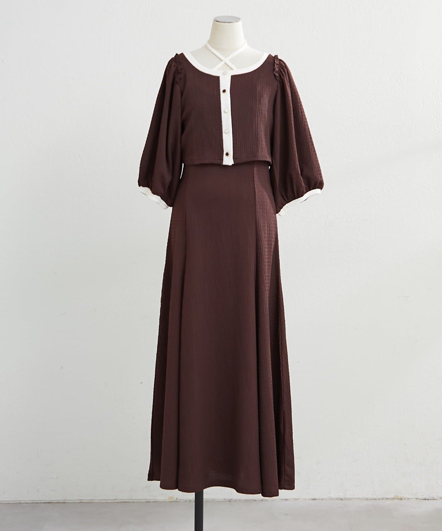 NICE CLAUP / OLIVE des OLIVE OUTLET(ナイスクラップ  / オリーブ デ オリーブ アウトレット) 【2set】【RMAF】シャーリングカーデとキャミワンピース