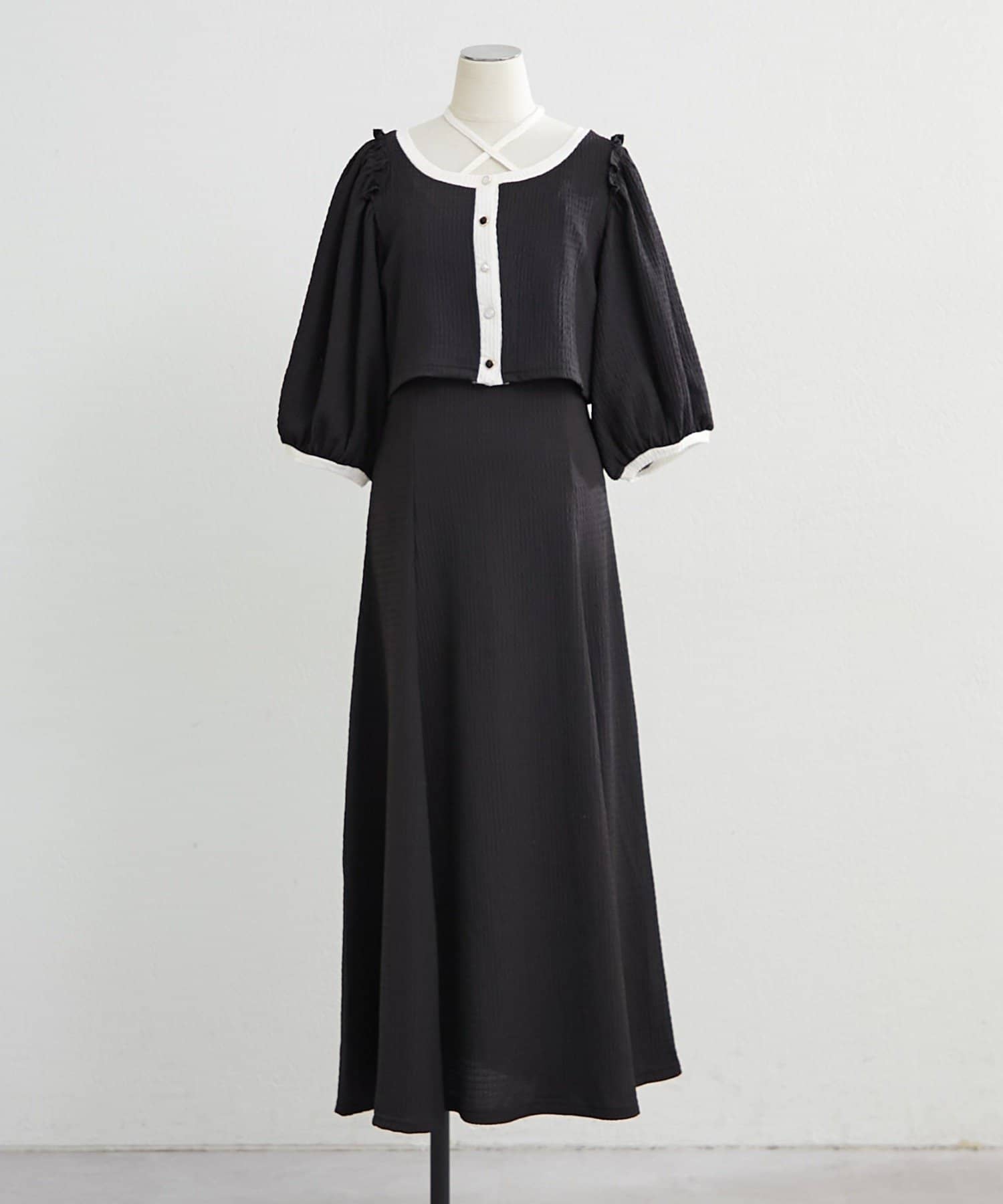 NICE CLAUP / OLIVE des OLIVE OUTLET(ナイスクラップ  / オリーブ デ オリーブ アウトレット) 【2set】【RMAF】シャーリングカーデとキャミワンピース