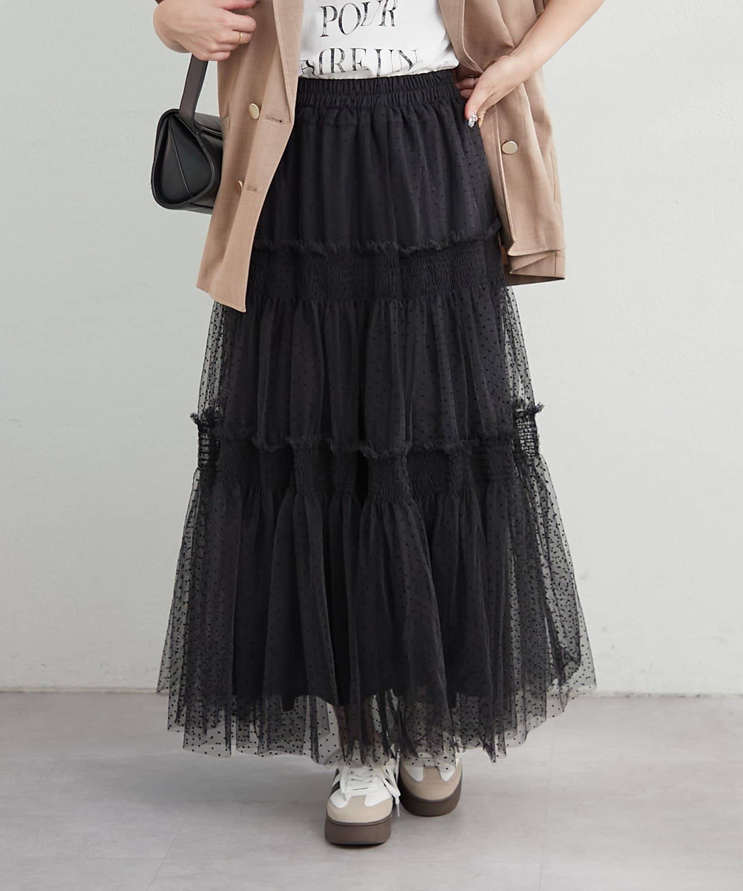 NICE CLAUP / OLIVE des OLIVE OUTLET(ナイスクラップ  / オリーブ デ オリーブ アウトレット) フロッキードットチュールSK