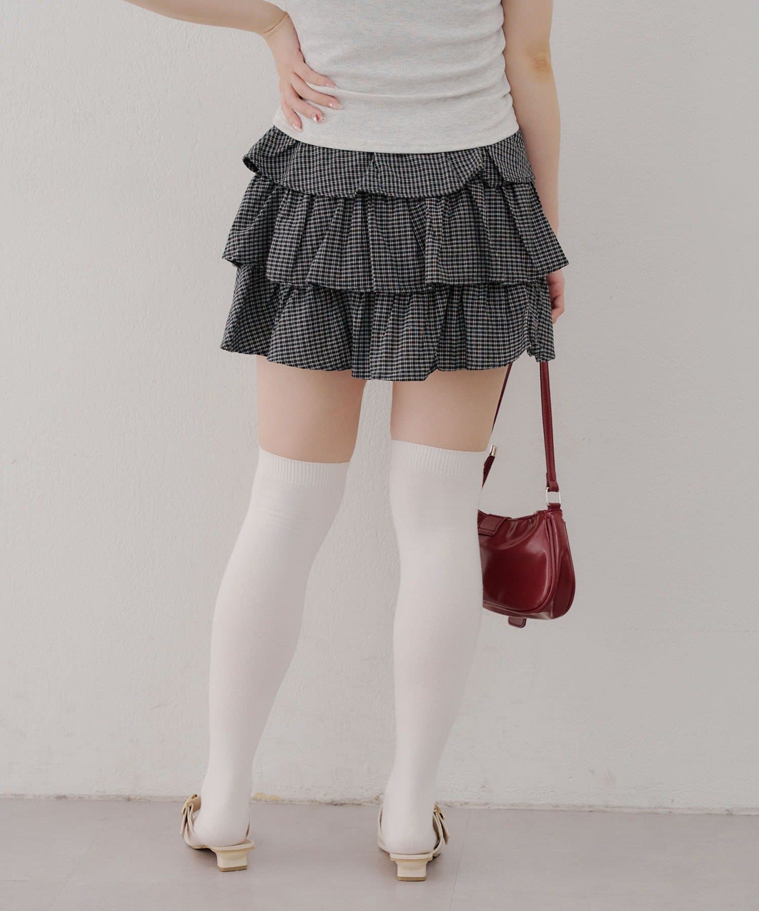 NICE CLAUP / OLIVE des OLIVE OUTLET(ナイスクラップ  / オリーブ デ オリーブ アウトレット) 【RMAF】チェックティアードスカート