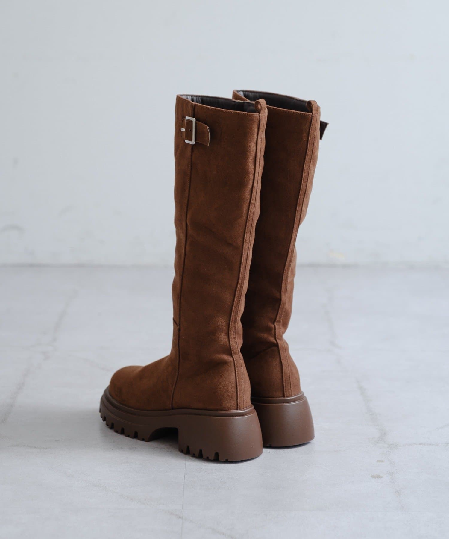 Kastane(カスタネ) 【新色追加/レザー&スエード】ベルトロングブーツ