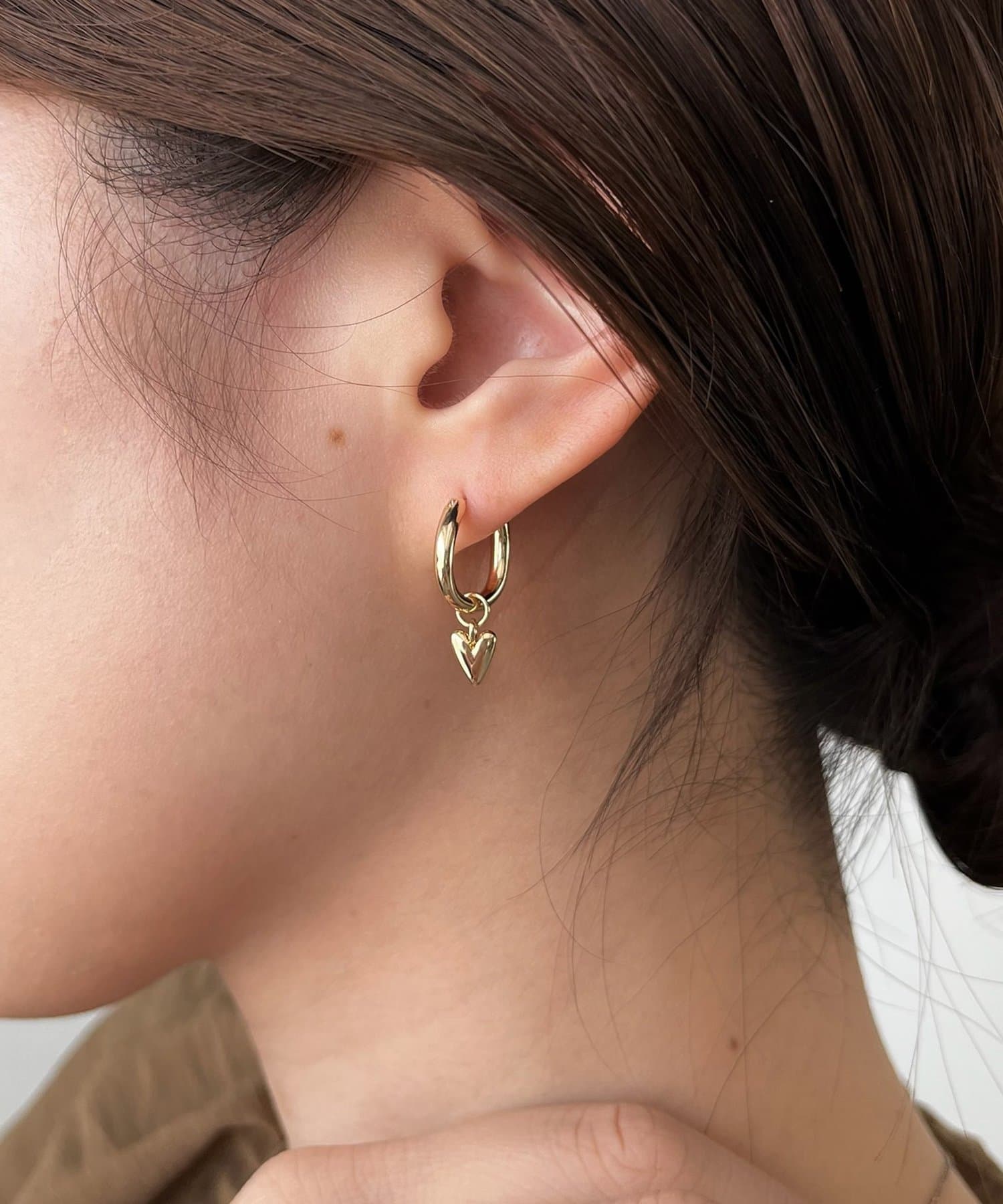 GOLDY/ゴールディ〉2WAYハートフープピアス | CAPRICIEUX LE