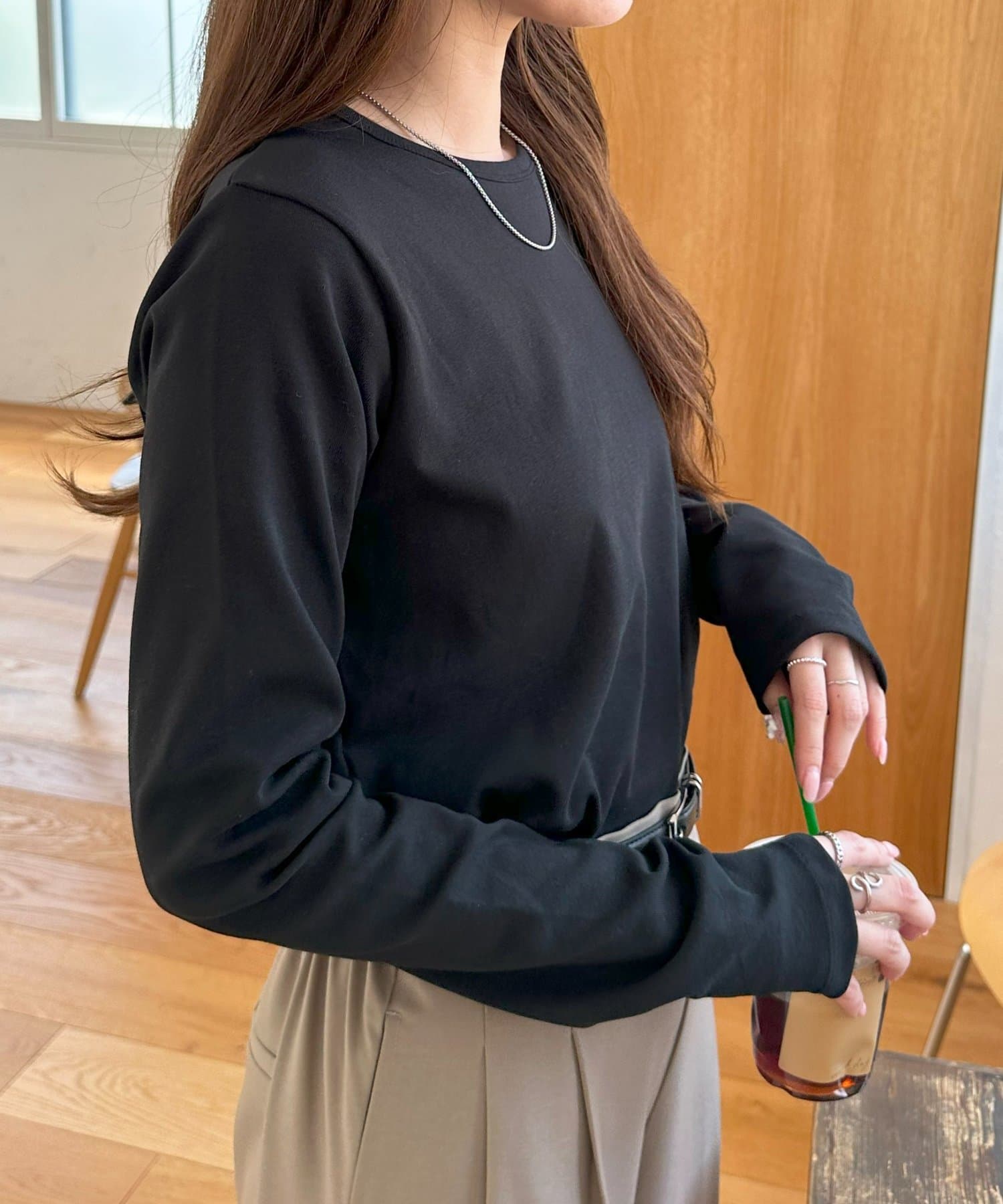 新品Discoat ロングコート 新色追加！】立体ジャガードロングスリーブ《WEB限定カラーあり