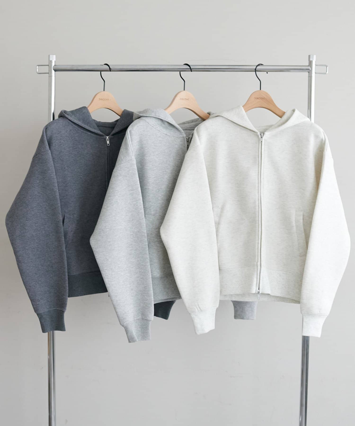 DISCOAT(ディスコート) 【大人のためのパーカー】ボンディングWジップパーカー