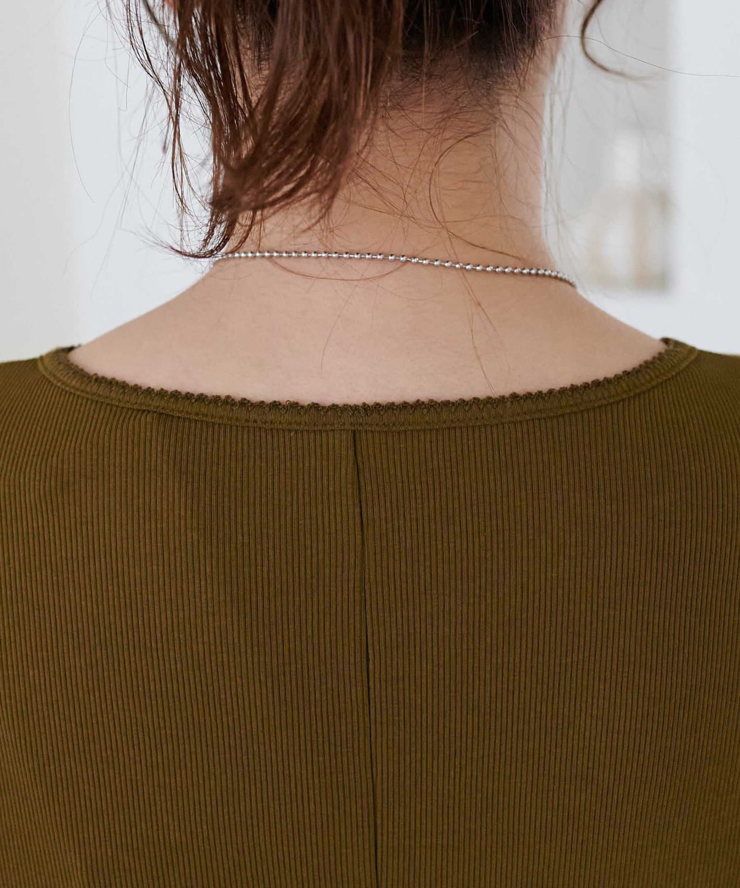 DISCOAT(ディスコート) 【低身長/高身長サイズあり】リブピコレースヘンリーカットワンピース