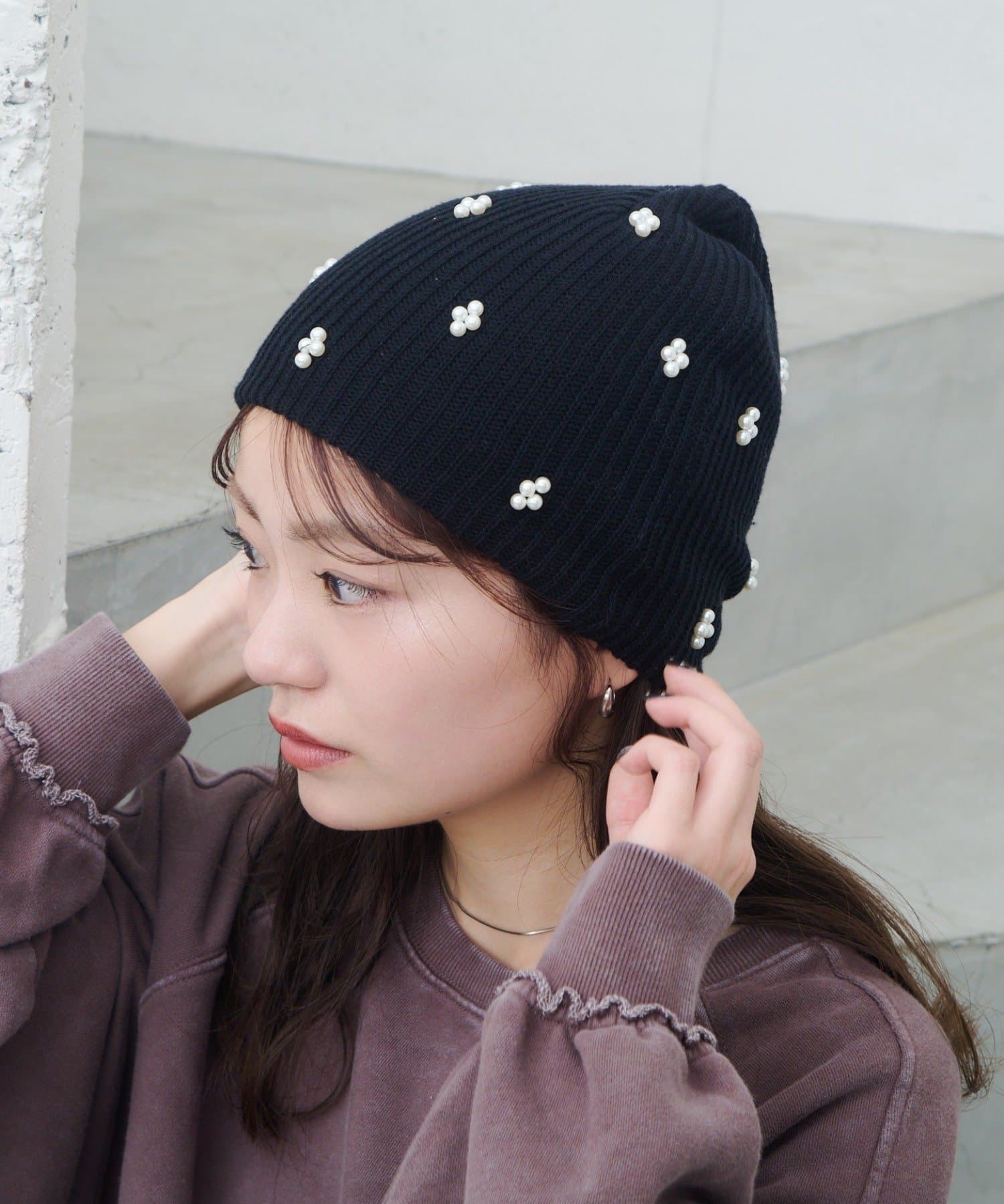 Kastane(カスタネ) 【新色追加/4色展開】パールニットビーニー