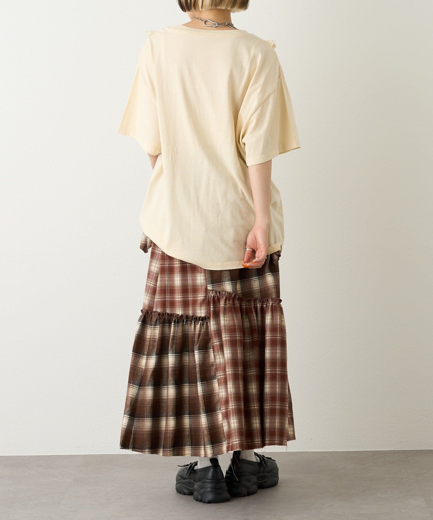 w closet(ダブルクローゼット) 【25AW】リボン厚底バレエシューズ