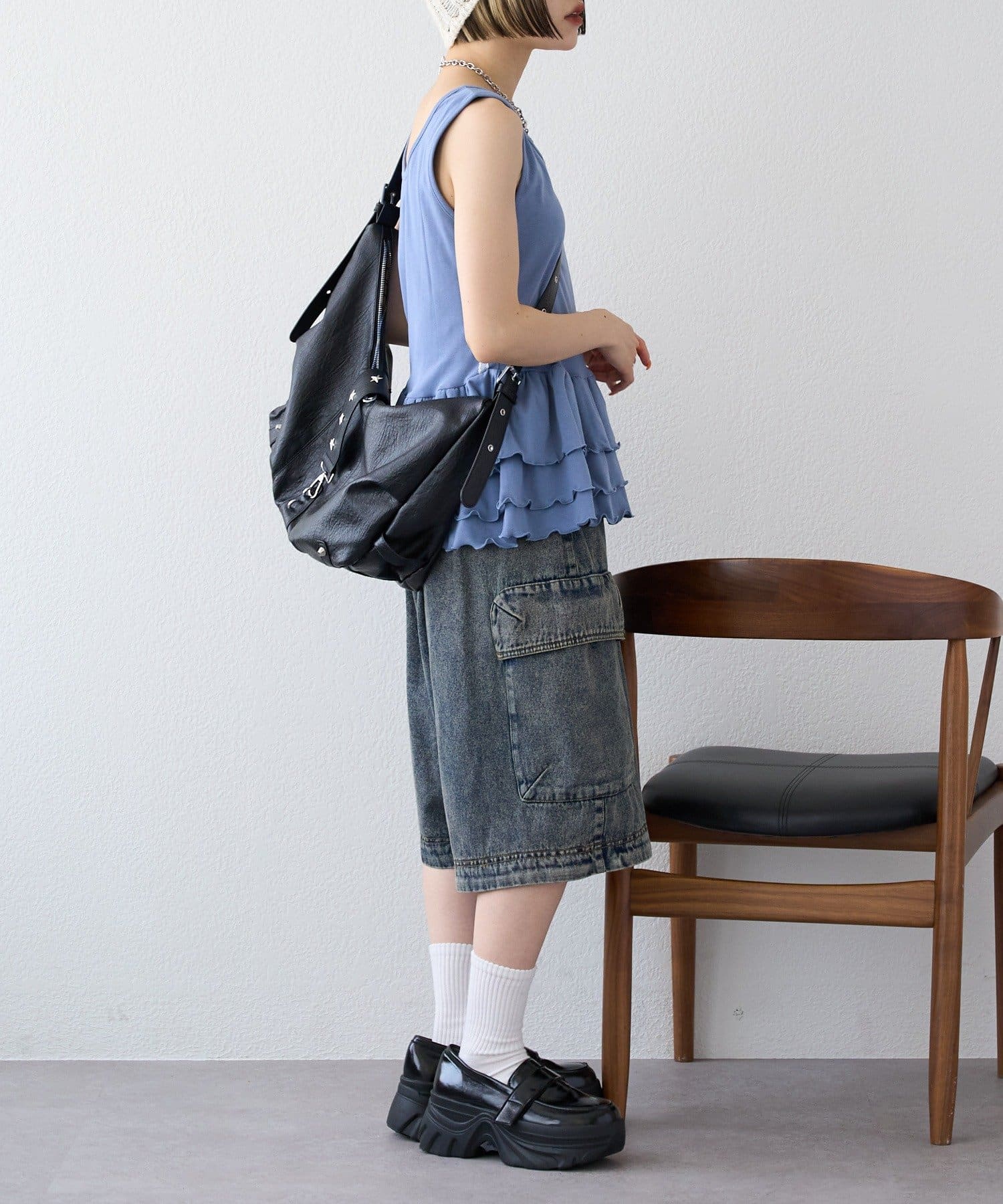 w closet(ダブルクローゼット) 【25AW】ベルト付厚底ローファー