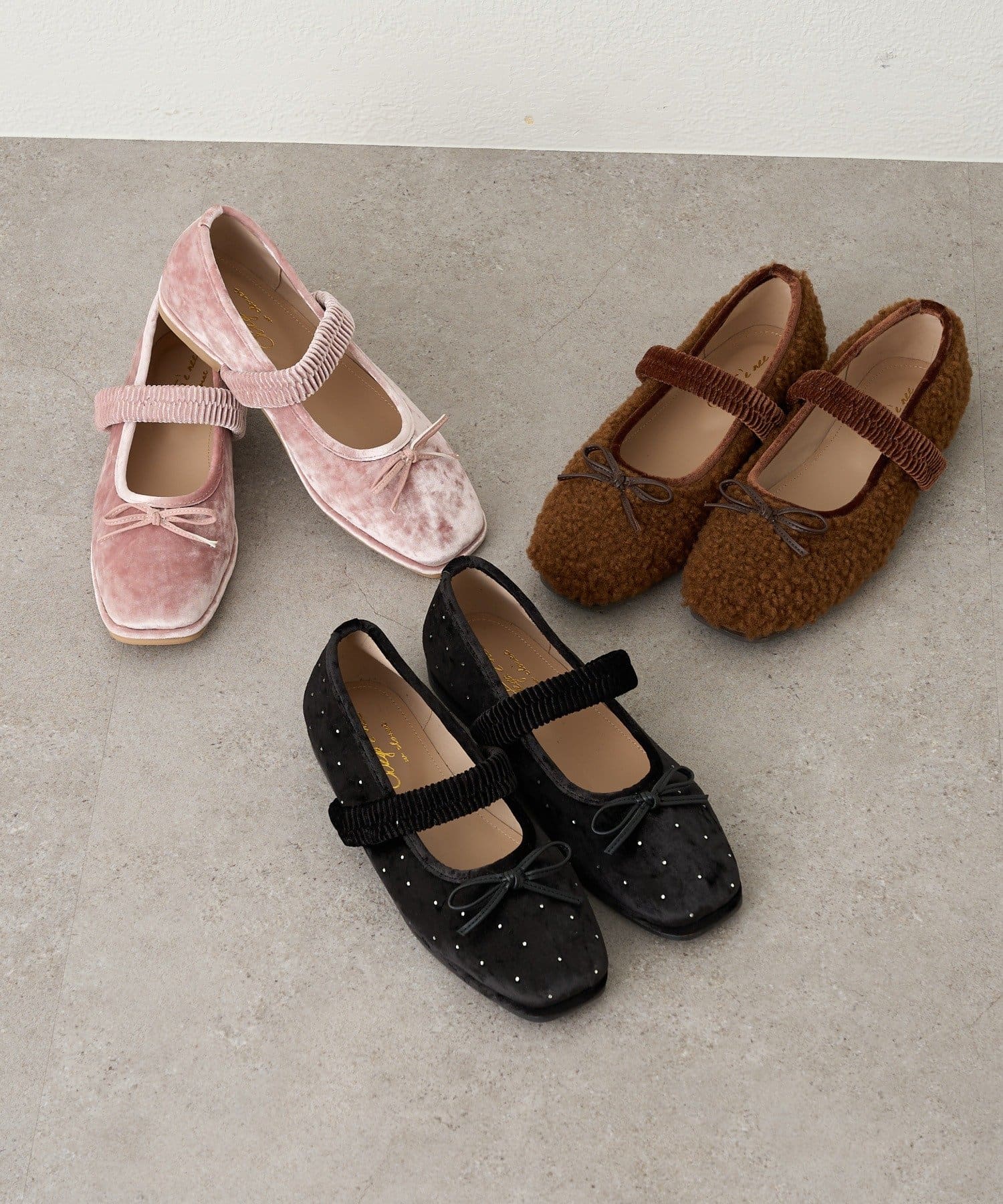 w closet(ダブルクローゼット) 【25AW】【３色展開】バレエシューズ