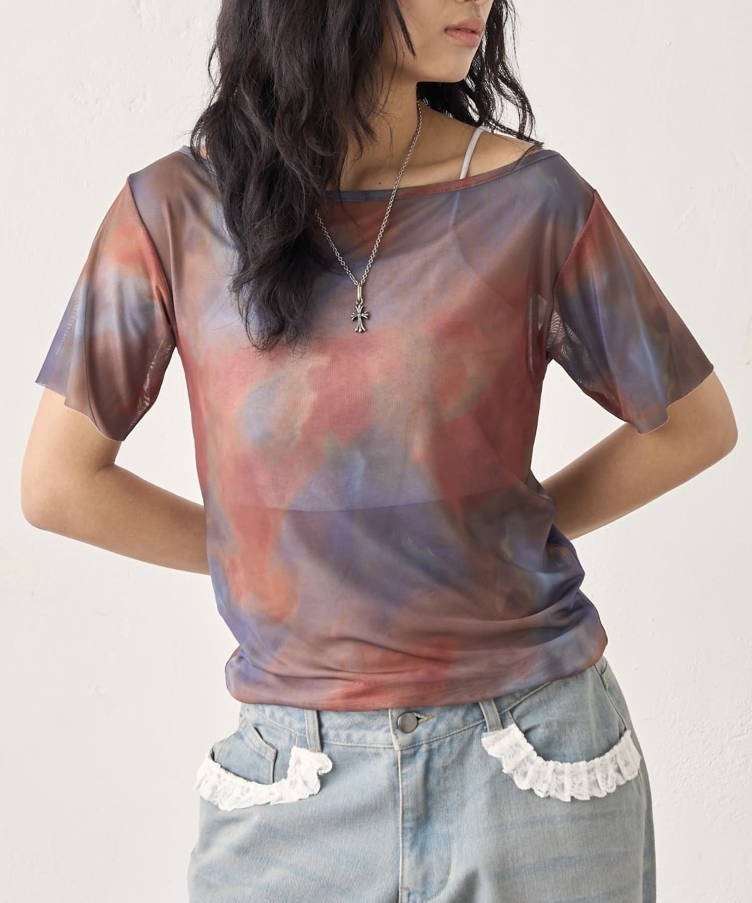 OUTLET(アウトレット) 【WHO'S WHO gallery】オフショルシアータイダイTEE