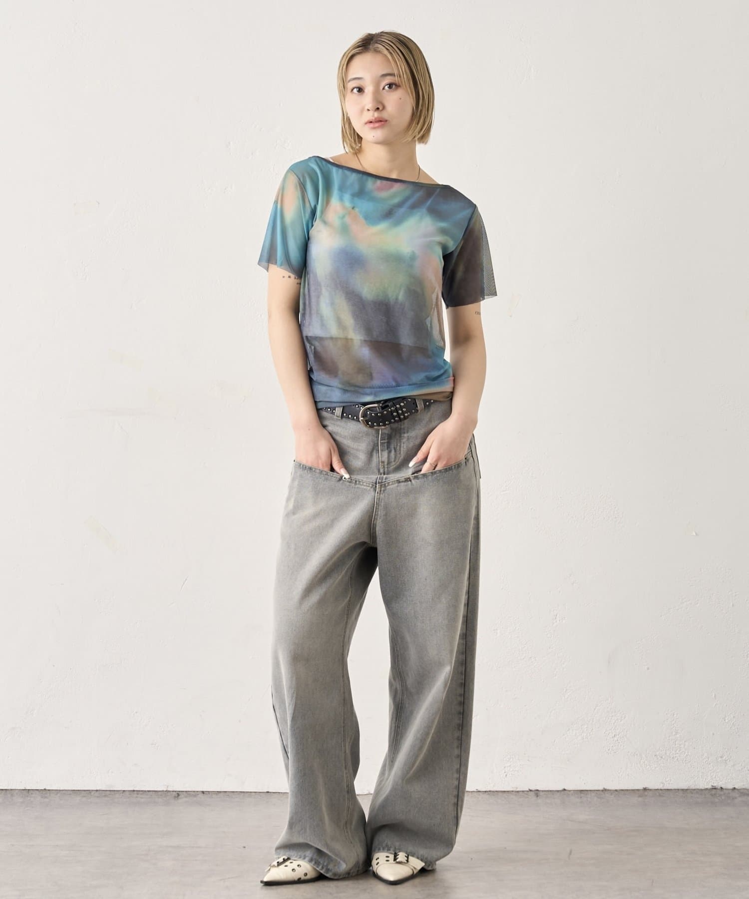 OUTLET(アウトレット) 【WHO'S WHO gallery】オフショルシアータイダイTEE