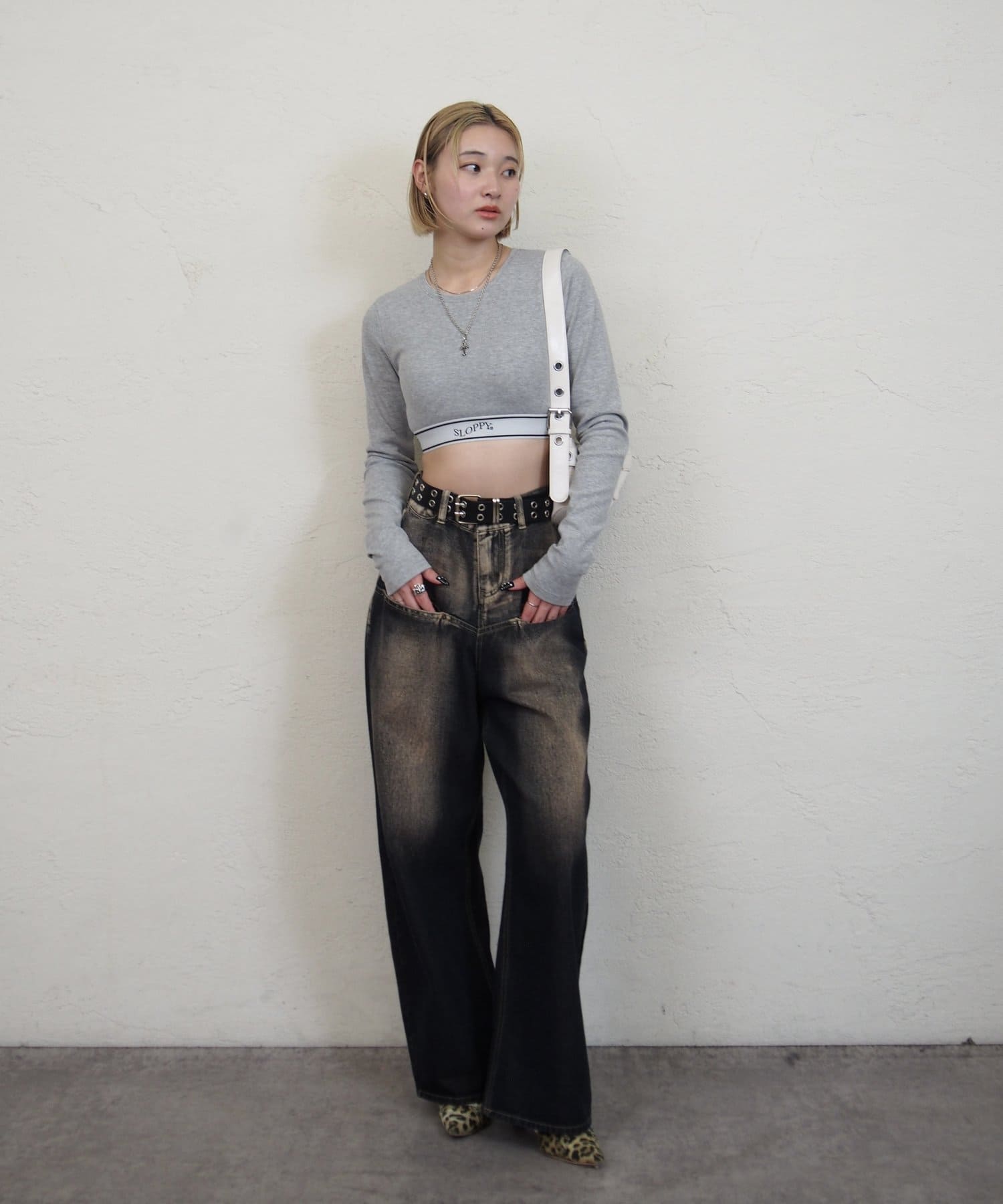 OUTLET(アウトレット) 【WHO'S WHO gallery】【SLOPPY】ラインゴムトップス