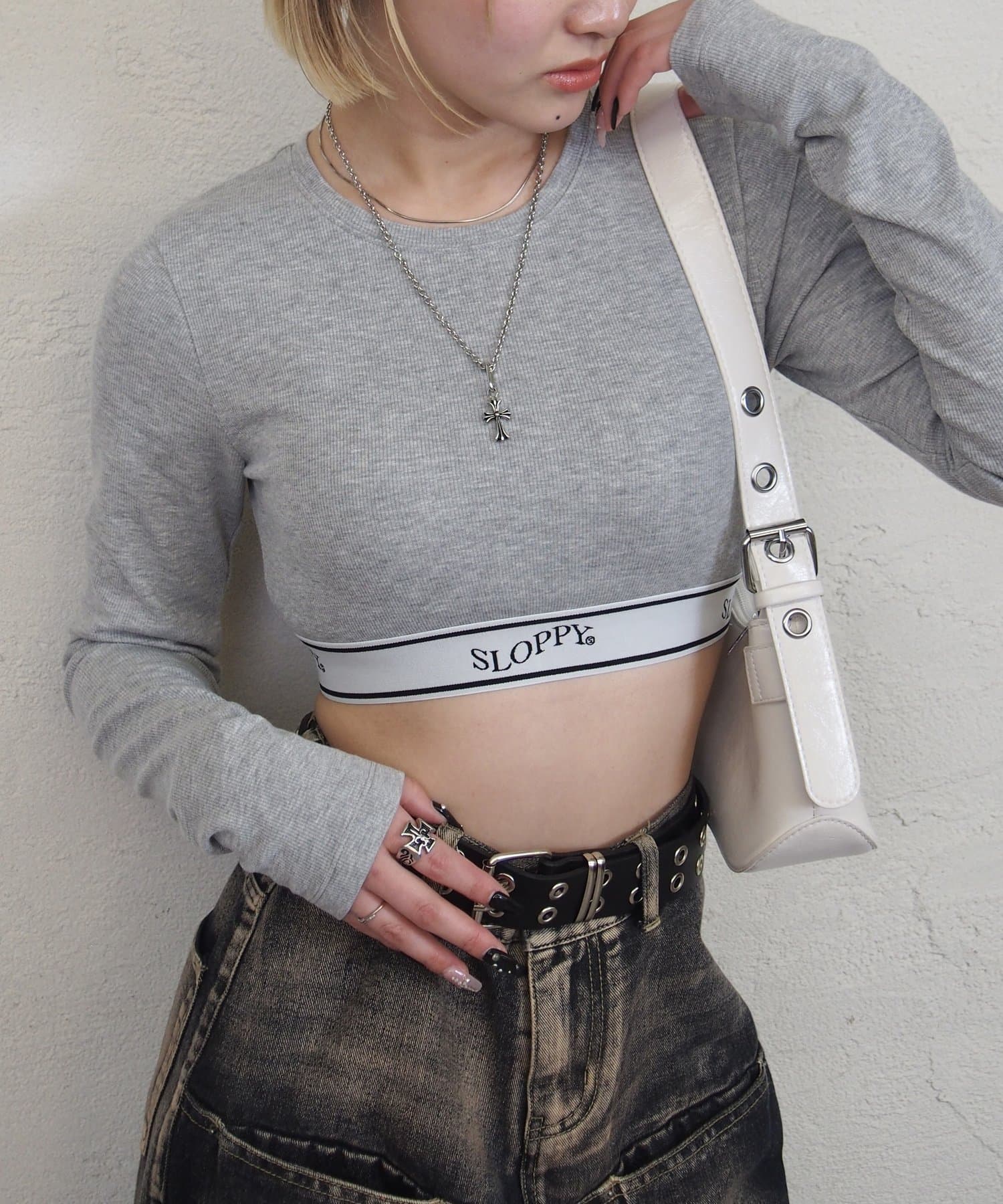 OUTLET(アウトレット) 【WHO'S WHO gallery】【SLOPPY】ラインゴムトップス