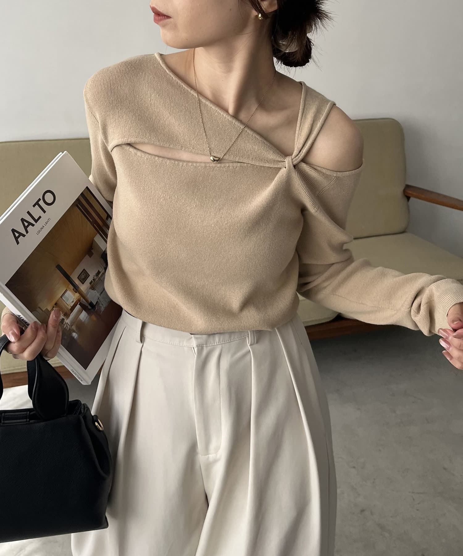 CAPRICIEUX LE'MAGE】ツイストアシメニット | OUTLET