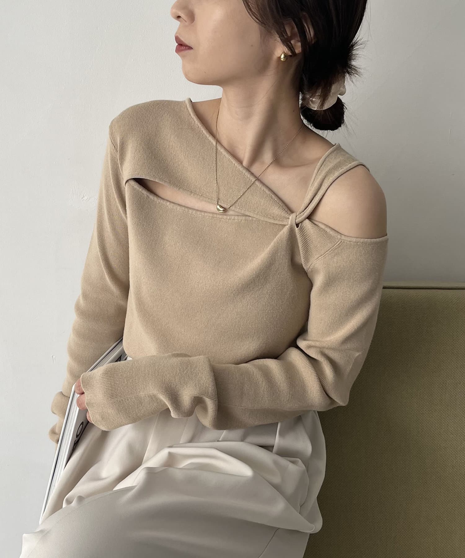 CAPRICIEUX LE'MAGE - CAPRICIEUX LE'MAGE  ツイストアシメニット CAPRICIEUX LE'MAGE】ツイストアシメニット | OUTLET
