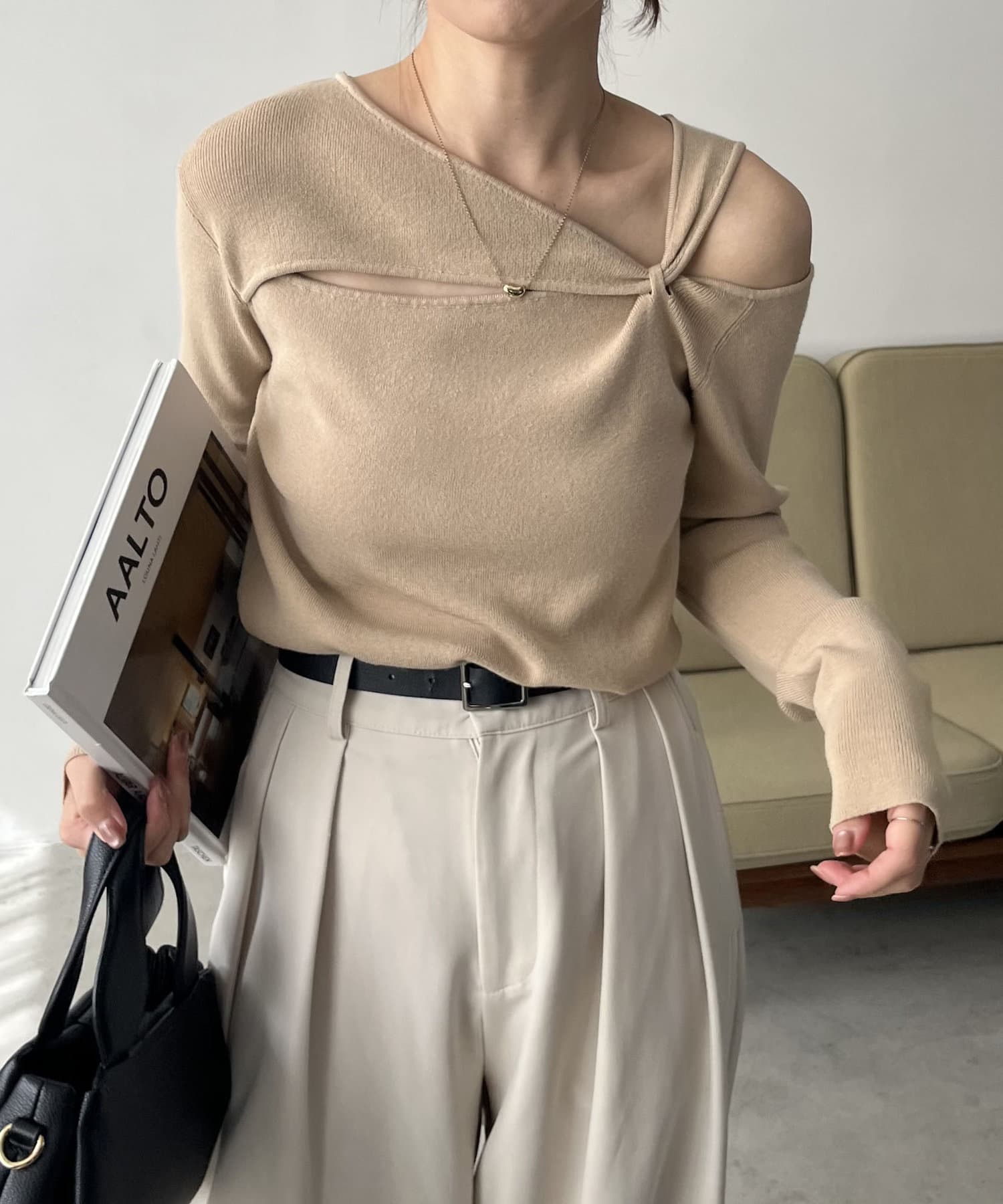 CAPRICIEUX LE&#39;MAGE - CAPRICIEUX LE&#39;MAGE  ツイストアシメニット CAPRICIEUX LE'MAGE】ツイストアシメニット | OUTLET