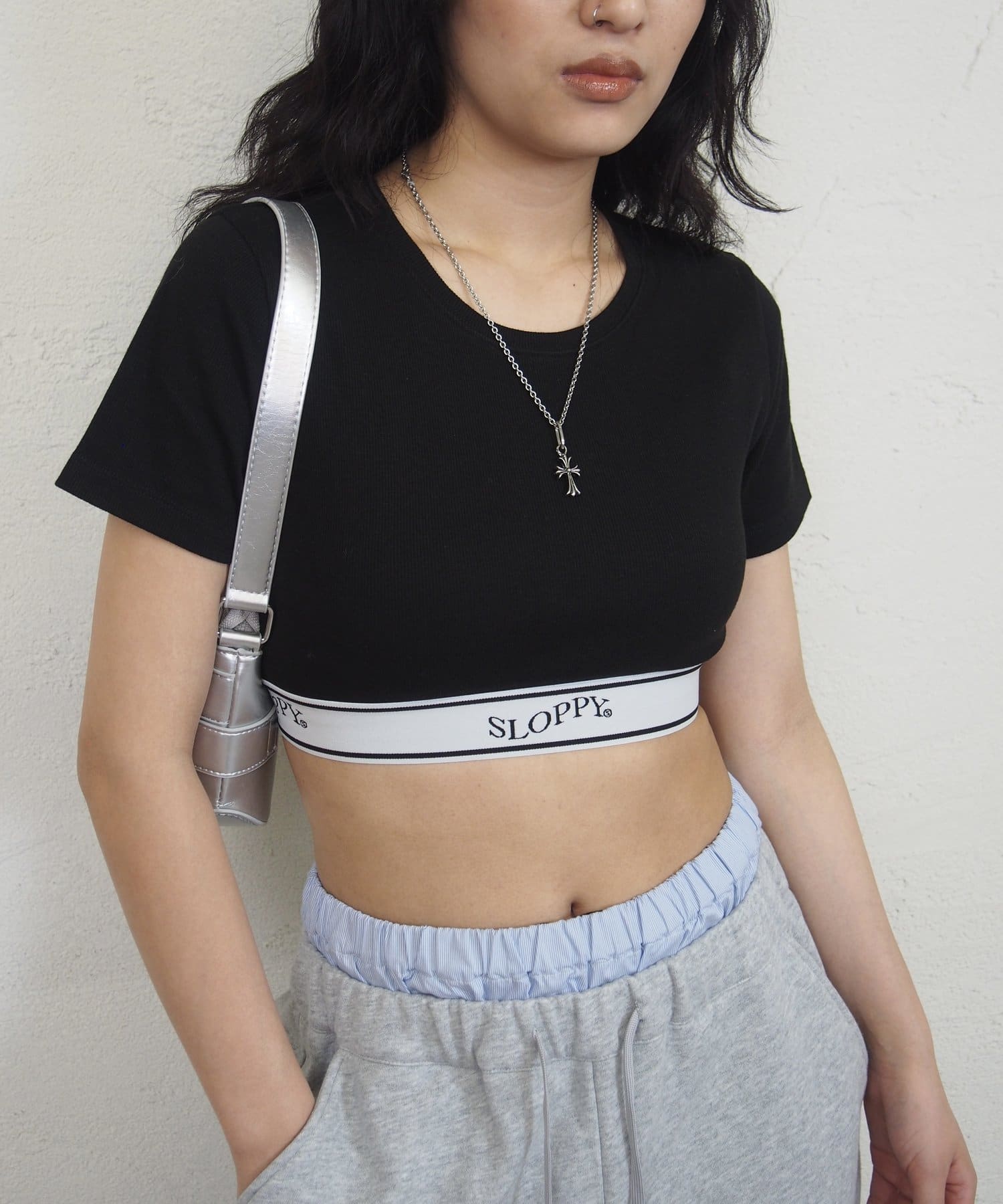 OUTLET(アウトレット) 【WHO'S WHO gallery】【SLOPPY】ラインゴムTEE