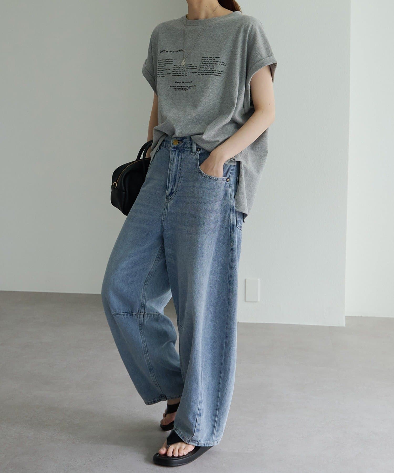 PUAL CE CIN(ピュアルセシン) サイドシームレスTシャツ