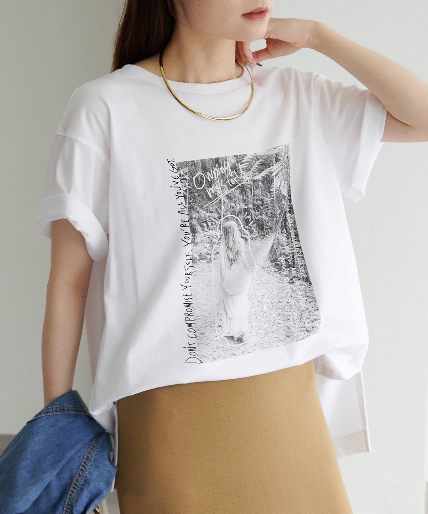 PUAL CE CIN(ピュアルセシン) 【接触冷感+UVカット】フォトプリントTシャツ