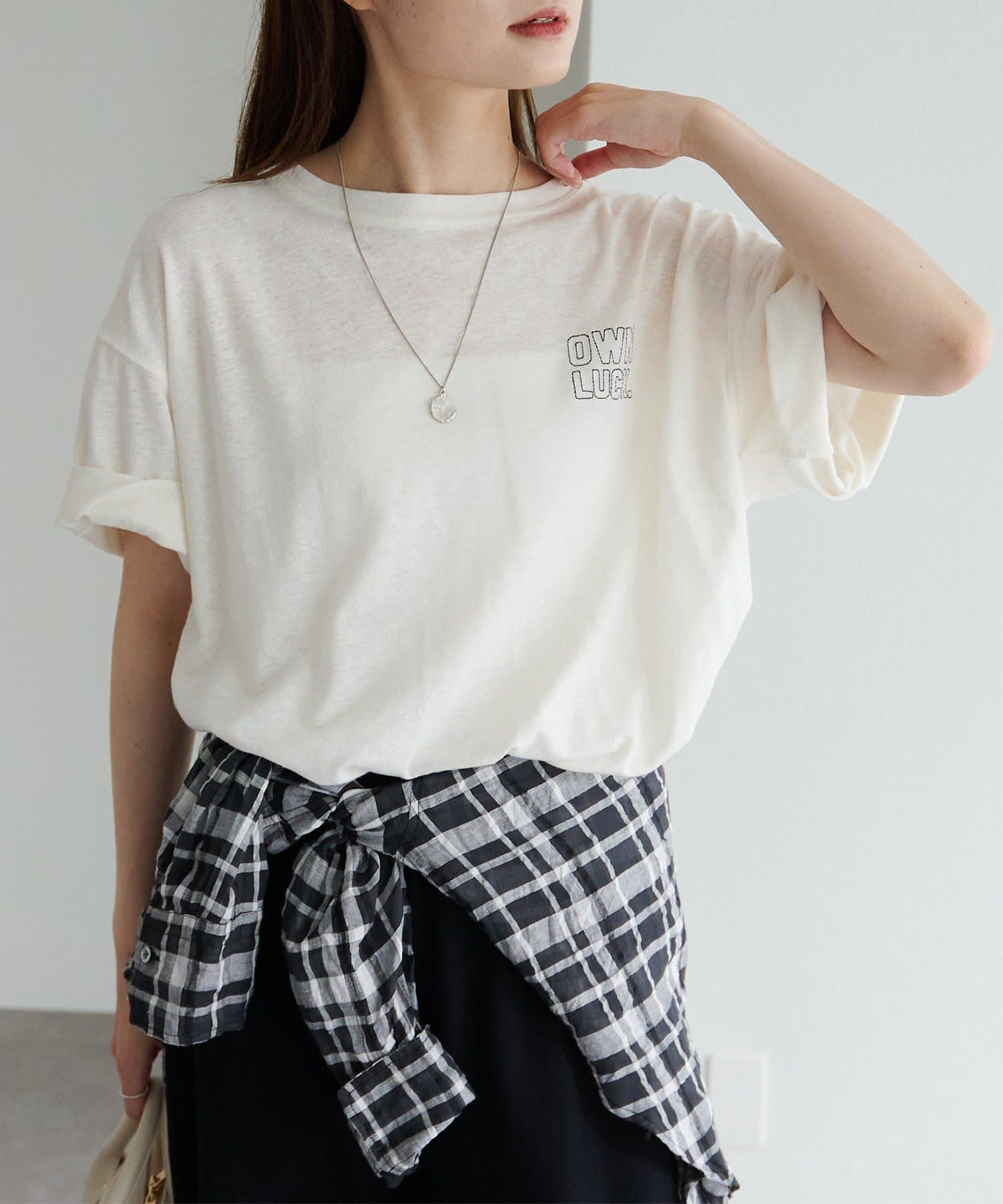 フロッキープリントTシャツ　ピュアルセシン フロッキープリントTシャツ（Tシャツ/カットソー）｜PUAL CE CIN